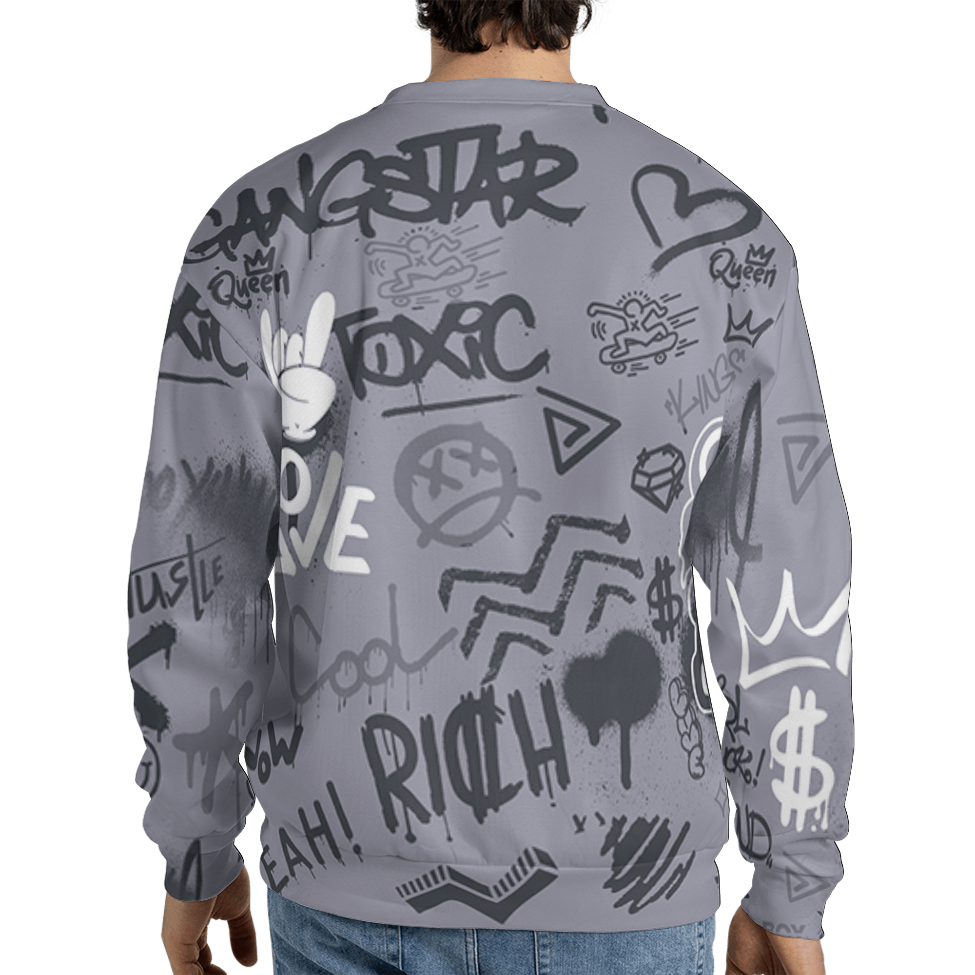 Stealth 14s Sweatshirt Match Graffiti King 3D All-Over Print Doodle Style - NastyJamz