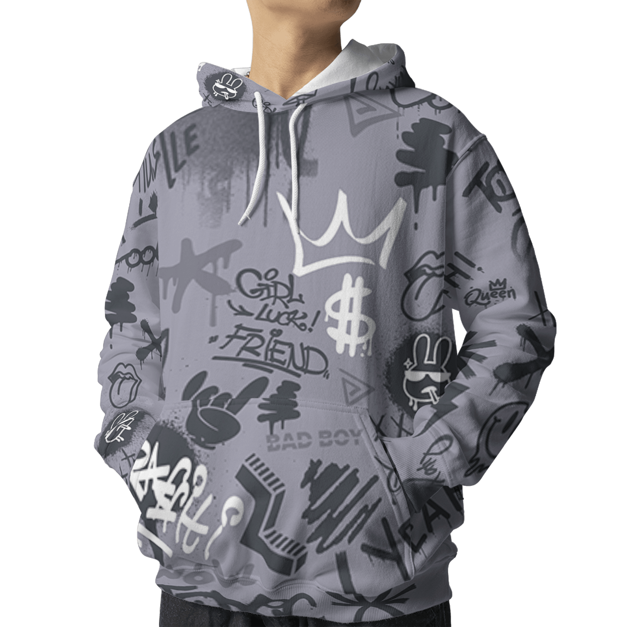 Stealth 14s Hoodie Match Graffiti King 3D All-Over Print Doodle Style - NastyJamz