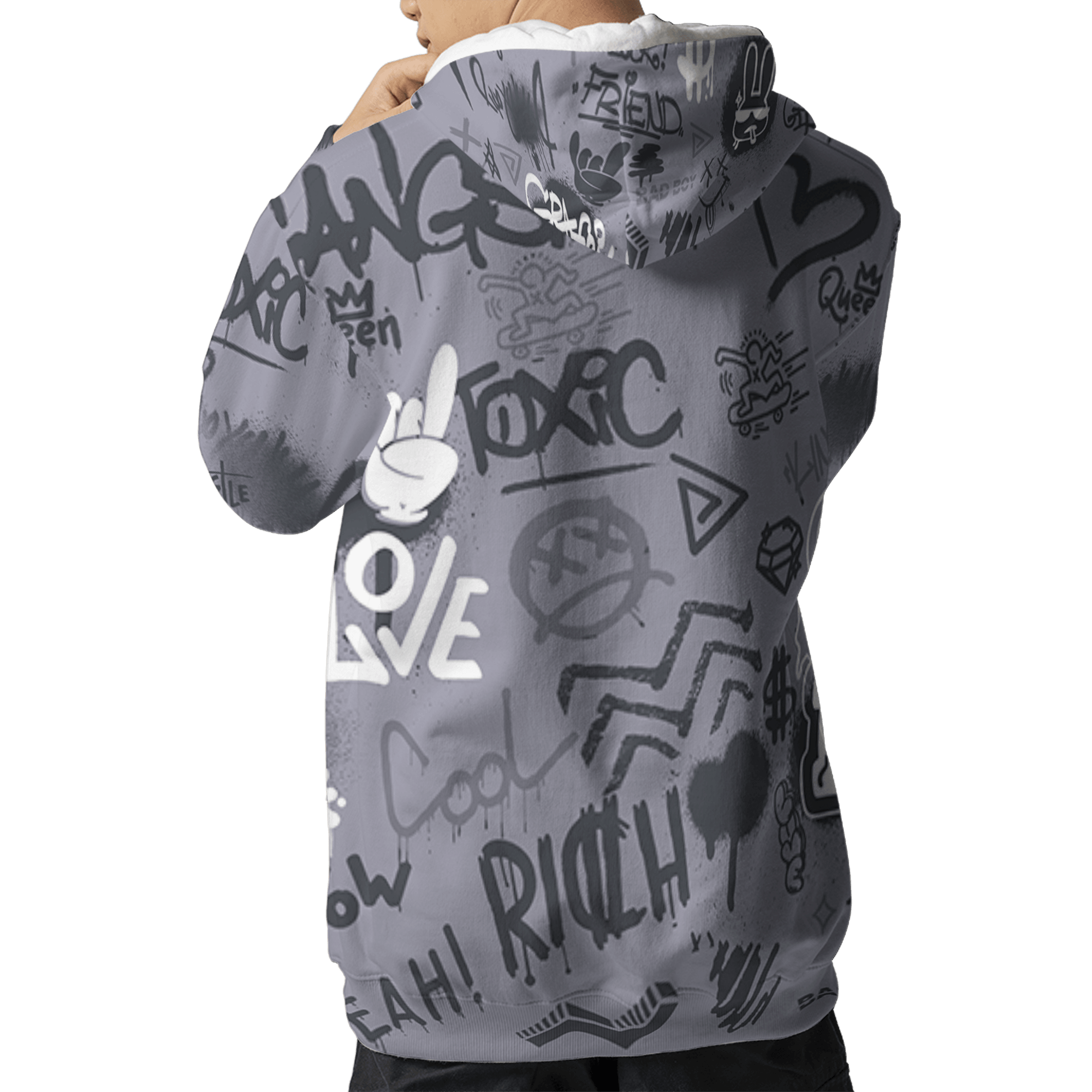 Stealth 14s Hoodie Match Graffiti King 3D All-Over Print Doodle Style - NastyJamz