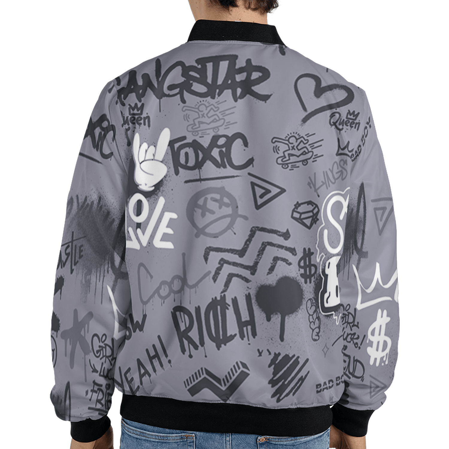 Stealth 14s Jacket Match Graffiti King 3D All-Over Print Doodle Style - NastyJamz
