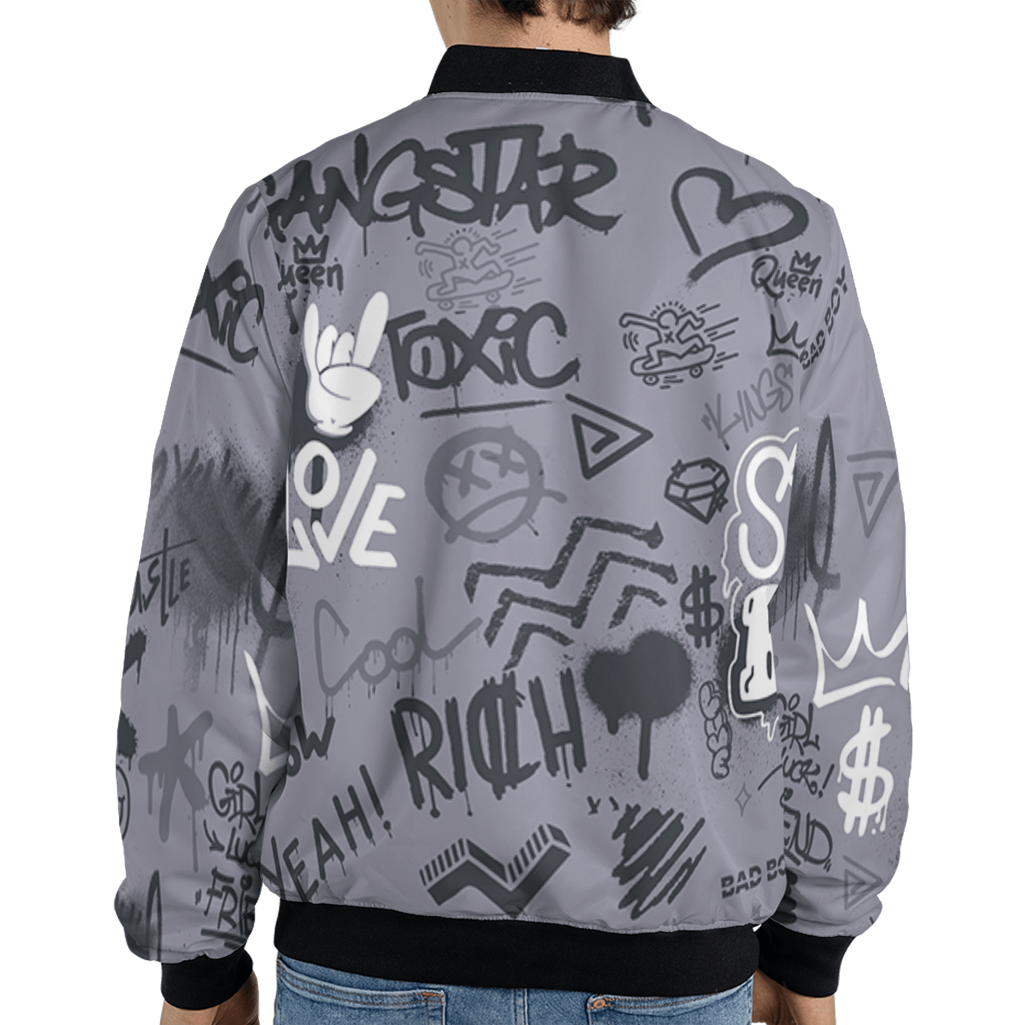 Stealth 14s Jacket Match Graffiti King 3D All-Over Print Doodle Style - NastyJamz