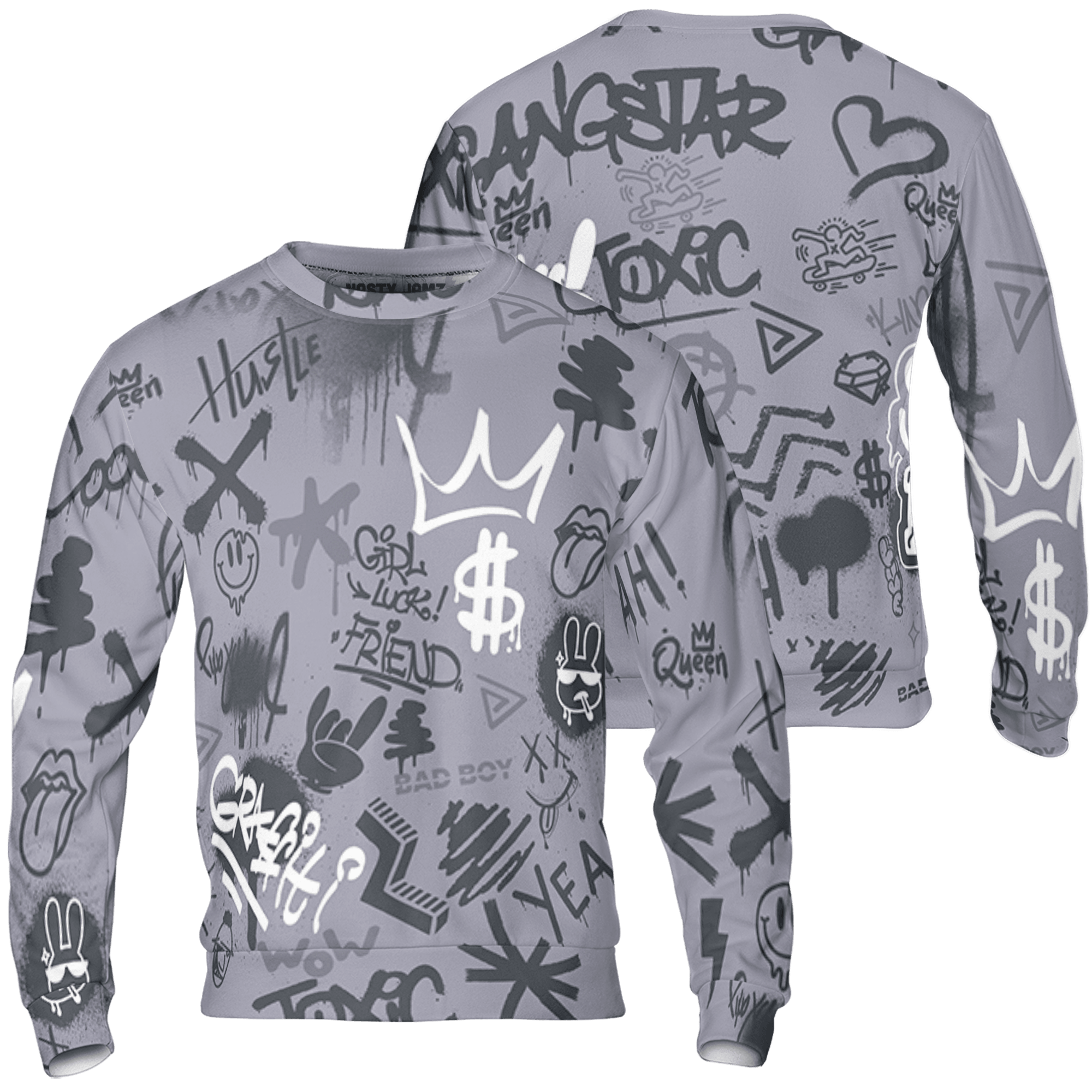 Stealth 14s Sweatshirt Match Graffiti King 3D All-Over Print Doodle Style - NastyJamz