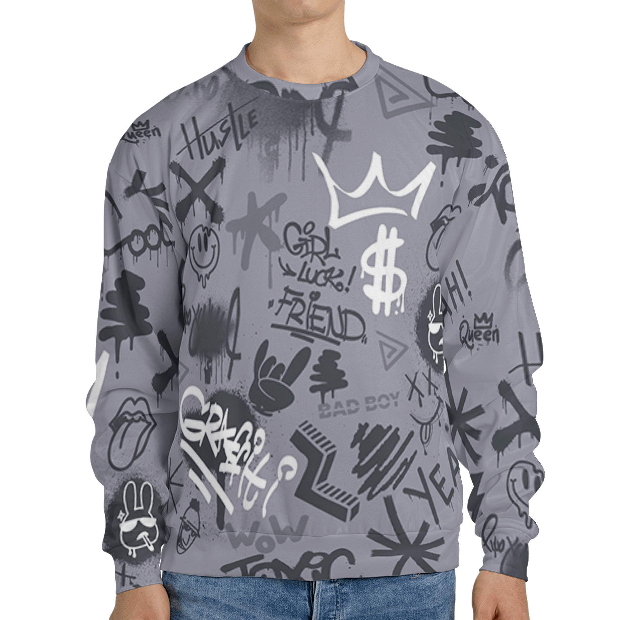 Stealth 14s Sweatshirt Match Graffiti King 3D All-Over Print Doodle Style - NastyJamz