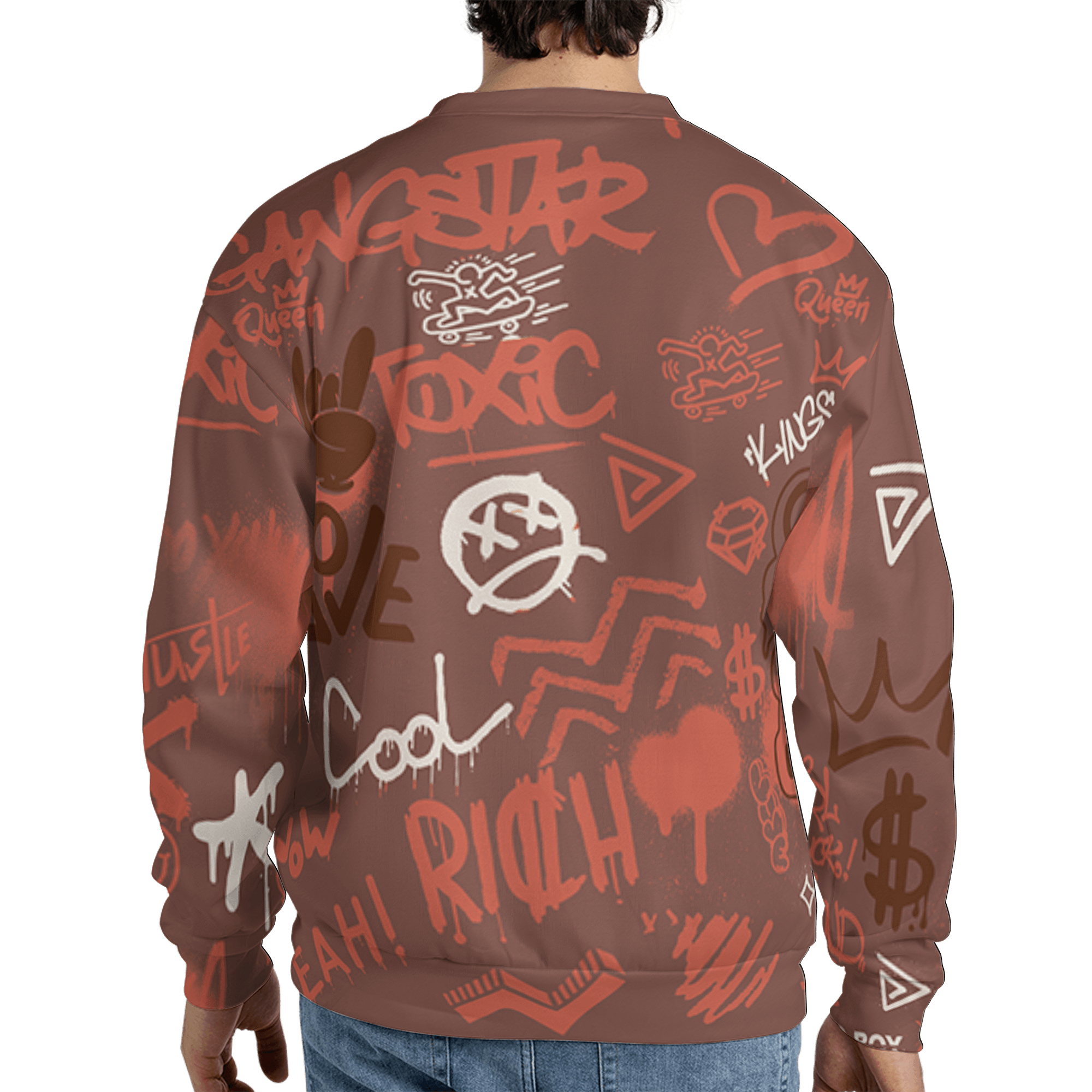 High OG Dusted Clay 1s Sweatshirt Match Graffiti King 3D All-Over Print Doodle Style - NastyJamz