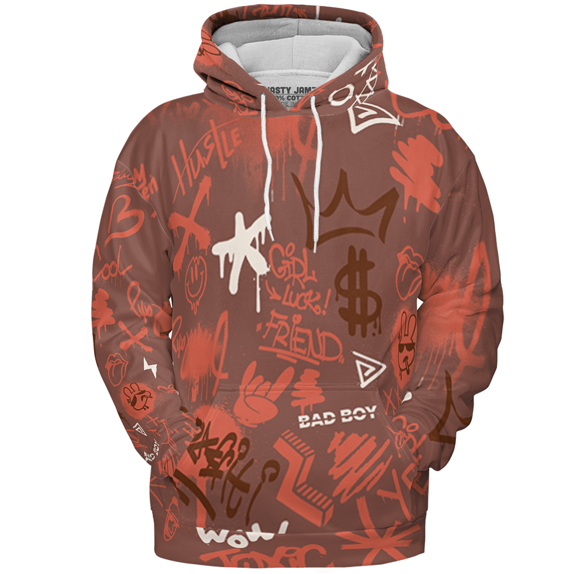 High OG Dusted Clay 1s Hoodie Match Graffiti King 3D All-Over Print Doodle Style - NastyJamz