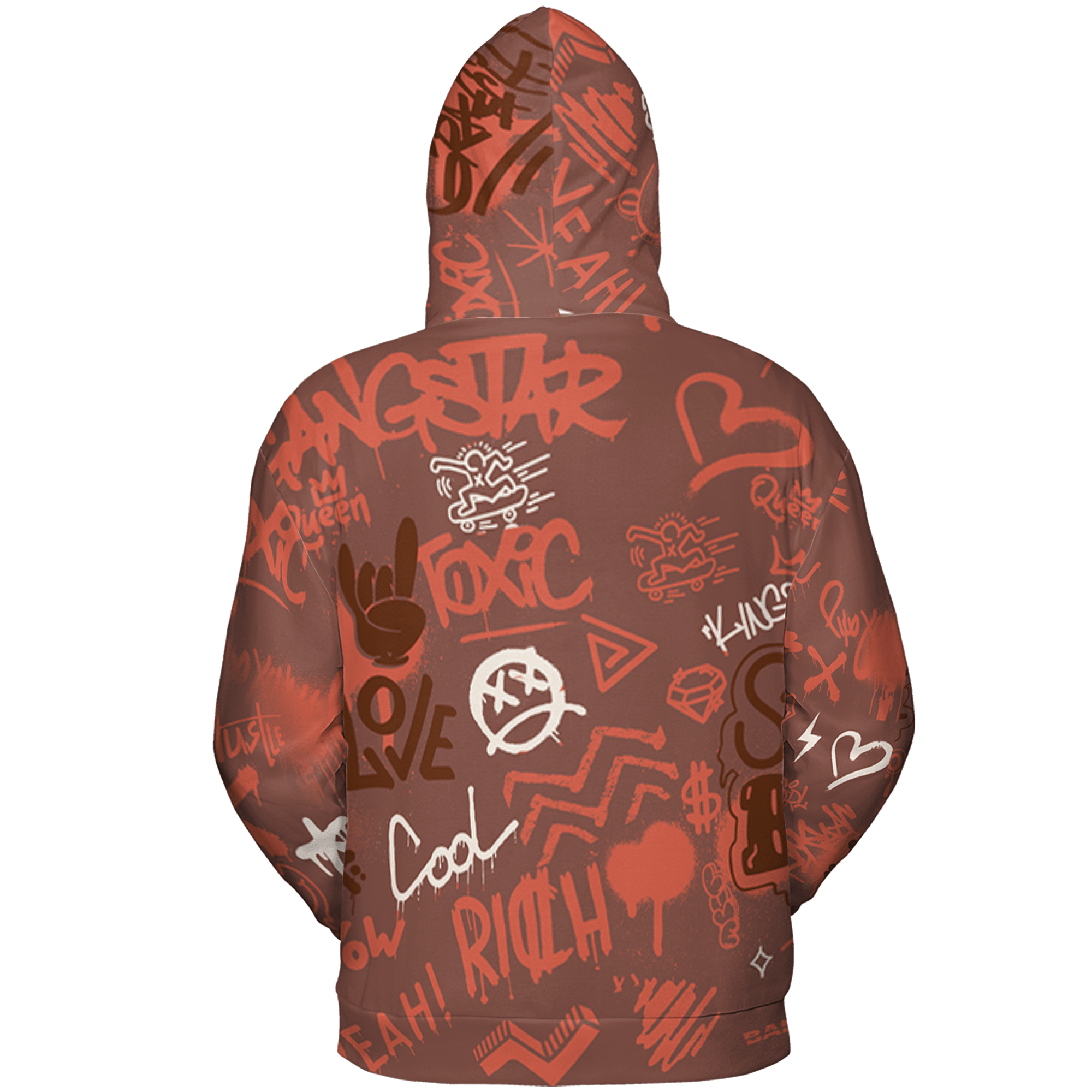 High OG Dusted Clay 1s Hoodie Match Graffiti King 3D All-Over Print Doodle Style - NastyJamz