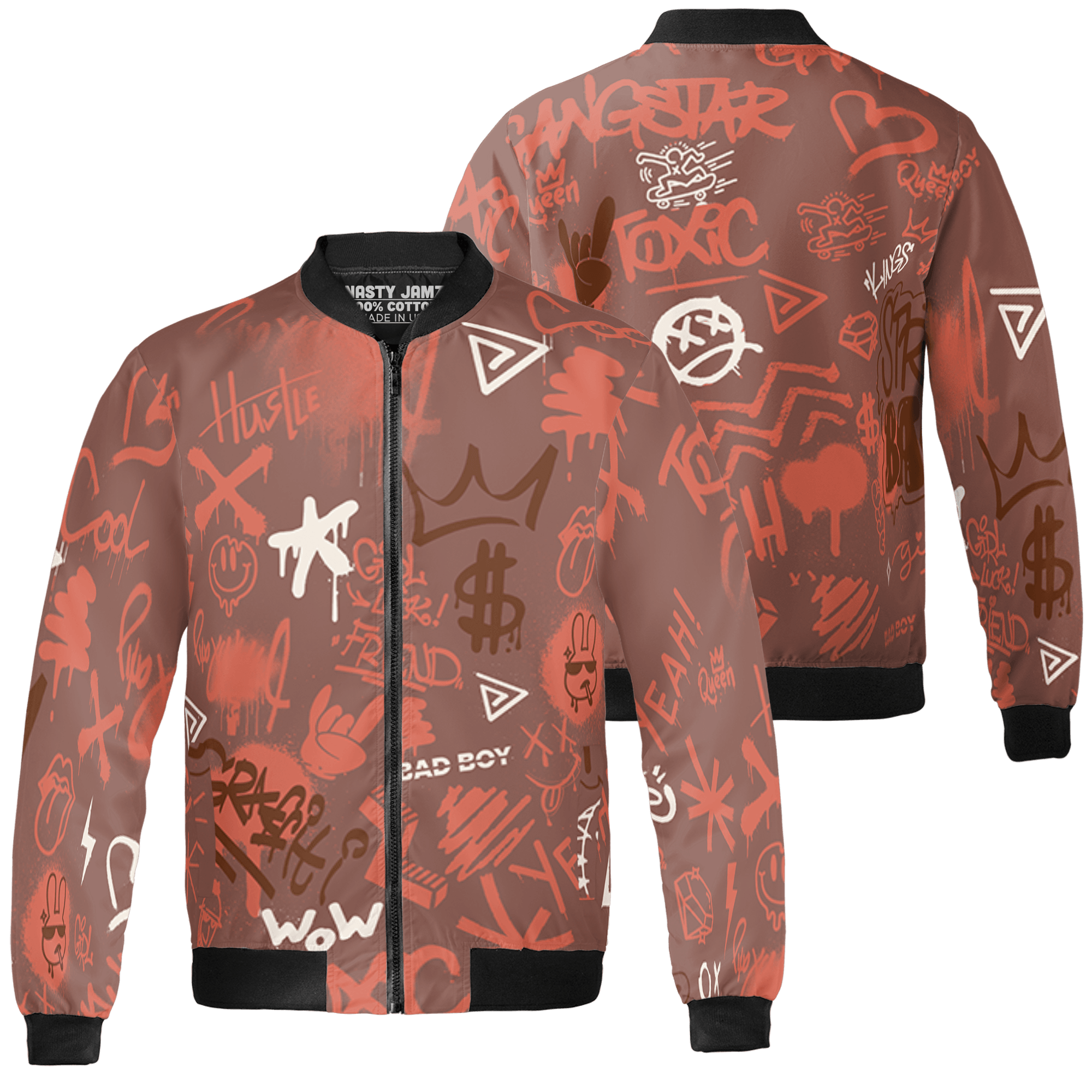 High OG Dusted Clay 1s Jacket Match Graffiti King 3D All-Over Print Doodle Style - NastyJamz