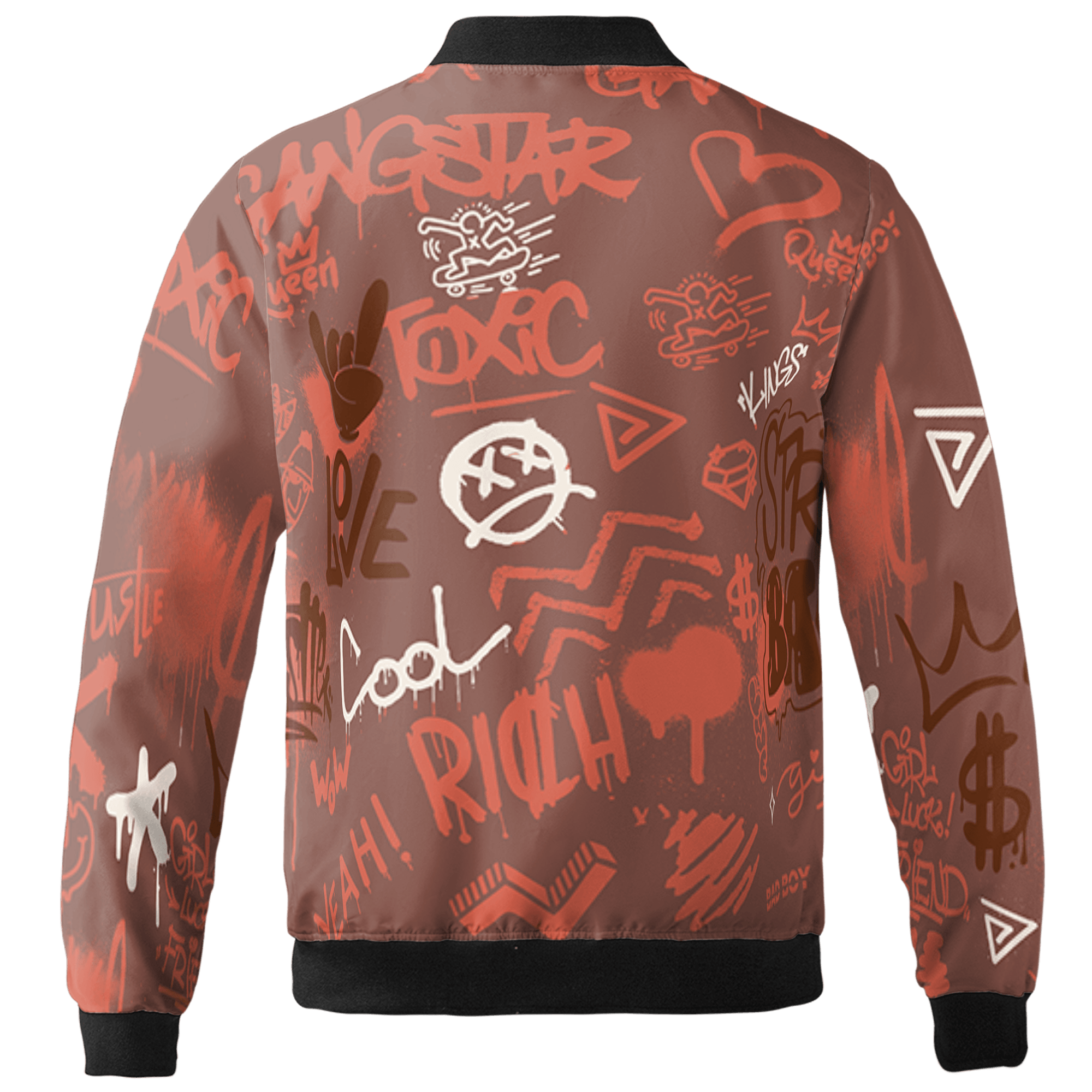 High OG Dusted Clay 1s Jacket Match Graffiti King 3D All-Over Print Doodle Style - NastyJamz