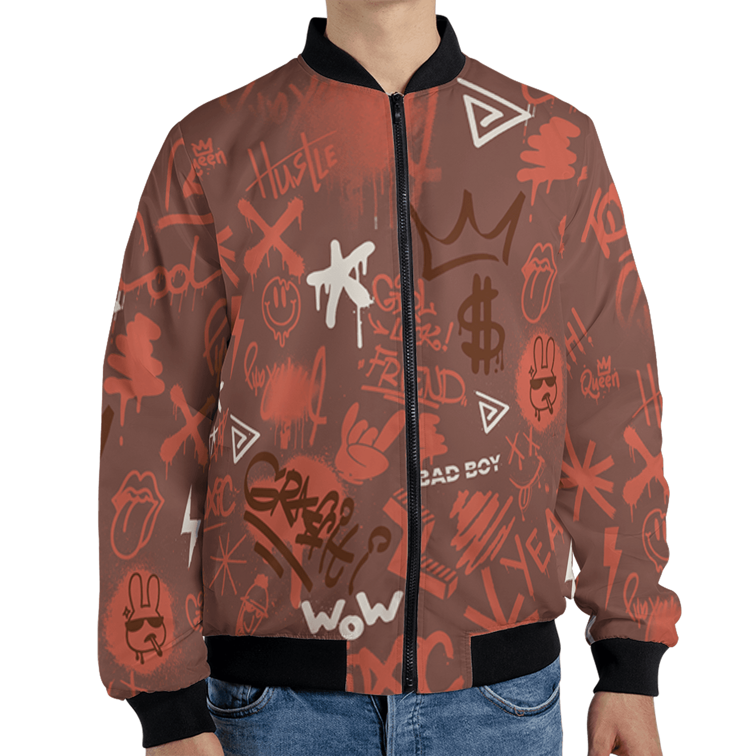 High OG Dusted Clay 1s Jacket Match Graffiti King 3D All-Over Print Doodle Style - NastyJamz