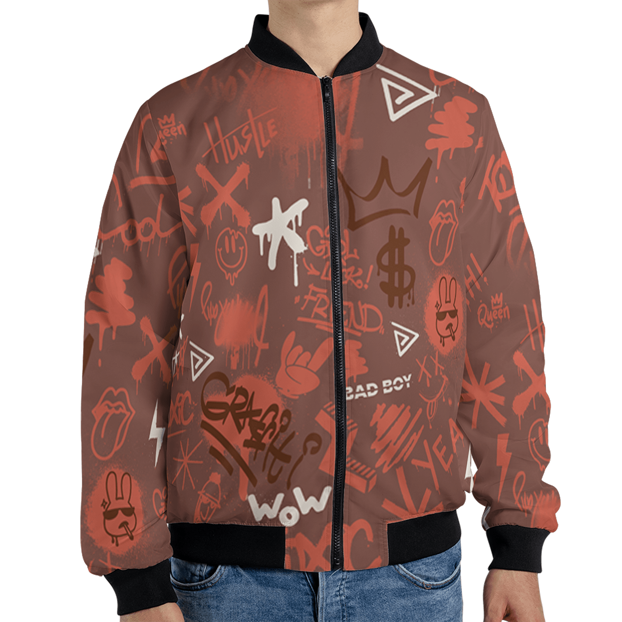 High OG Dusted Clay 1s Jacket Match Graffiti King 3D All-Over Print Doodle Style - NastyJamz
