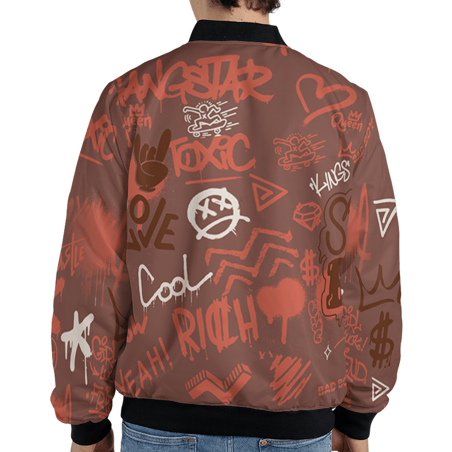 High OG Dusted Clay 1s Jacket Match Graffiti King 3D All-Over Print Doodle Style - NastyJamz