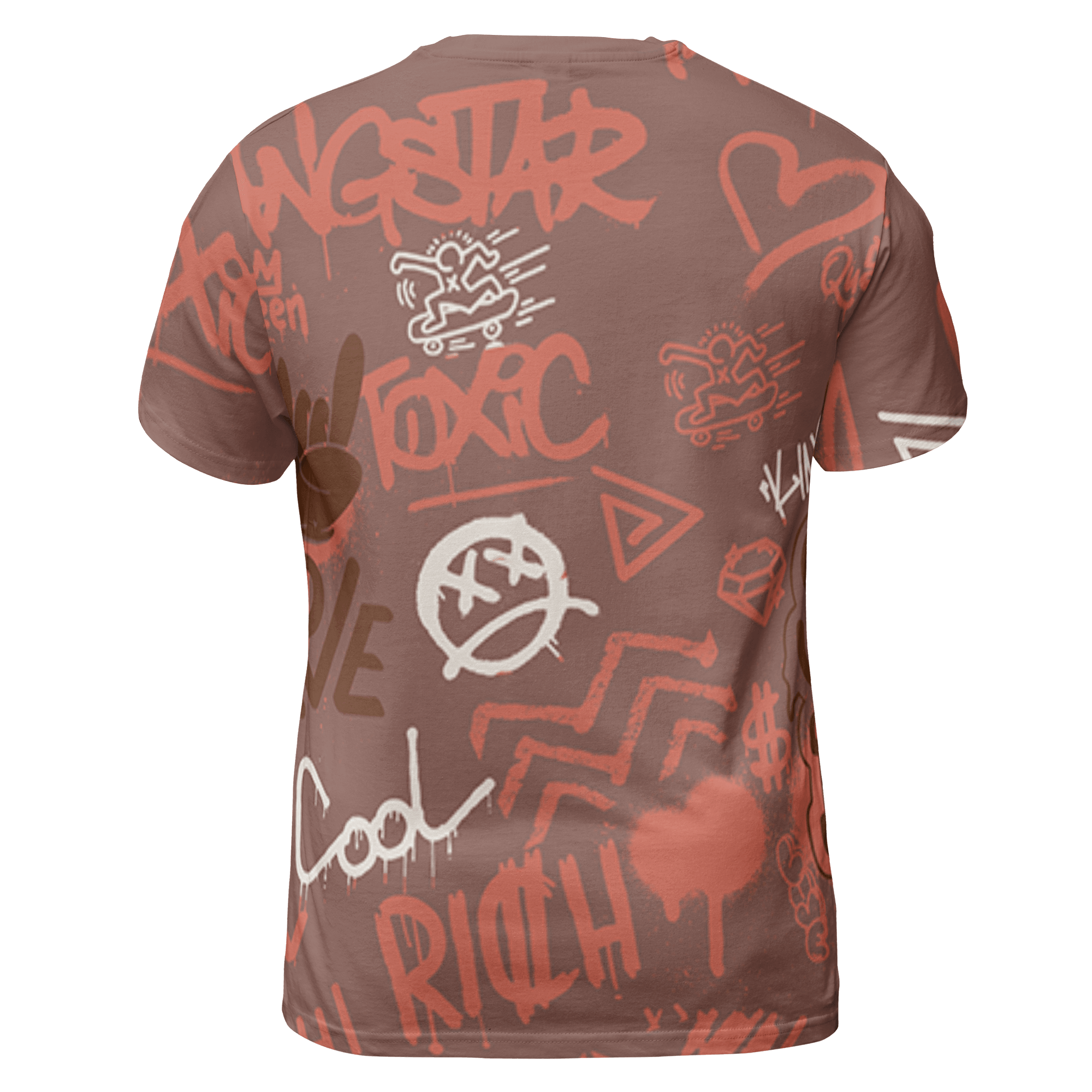 High OG Dusted Clay 1s T Shirt Match Graffiti King 3D All-Over Print Doodle Style - NastyJamz