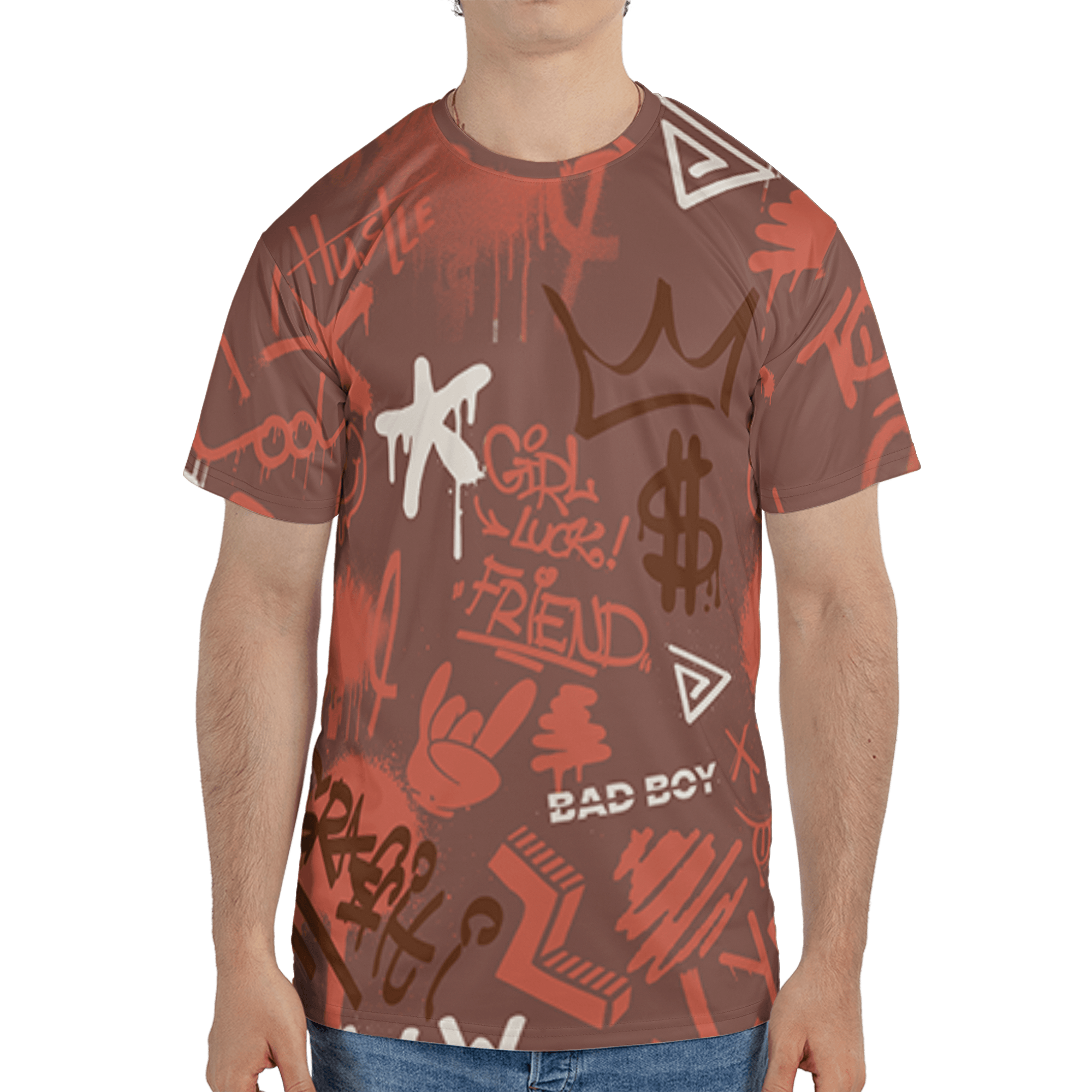 High OG Dusted Clay 1s T Shirt Match Graffiti King 3D All-Over Print Doodle Style - NastyJamz