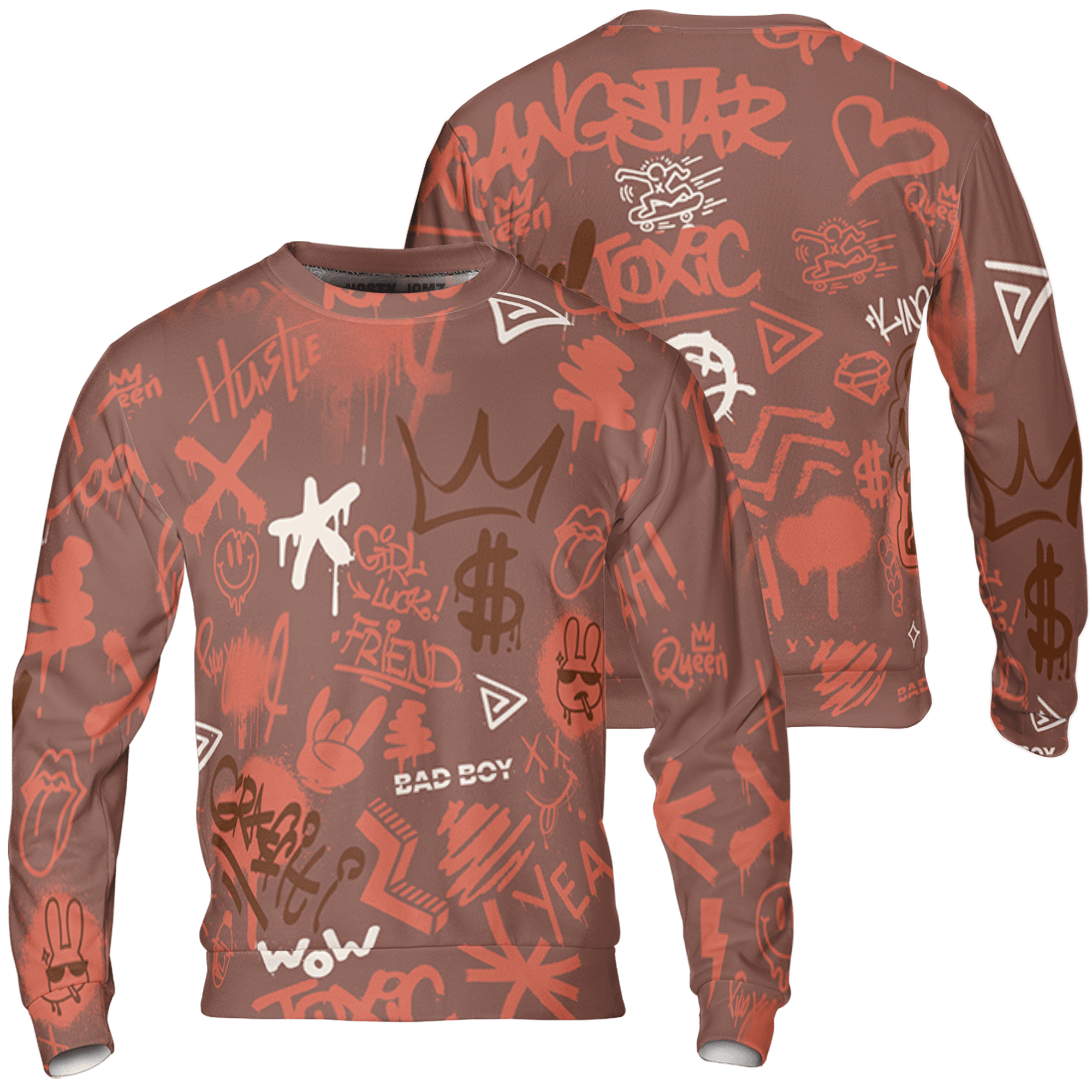 High OG Dusted Clay 1s Sweatshirt Match Graffiti King 3D All-Over Print Doodle Style - NastyJamz