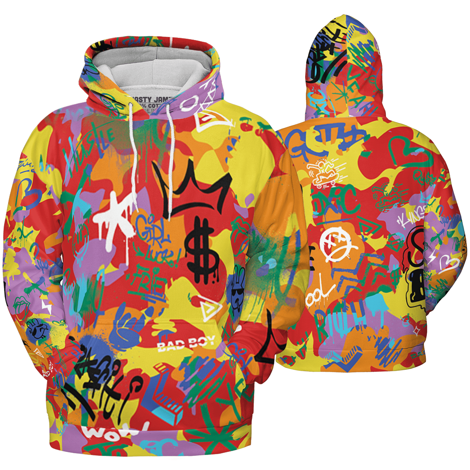 Mid GS Six Championships 1s Hoodie Match Graffiti King 3D All-Over Print Doodle Style - NastyJamz