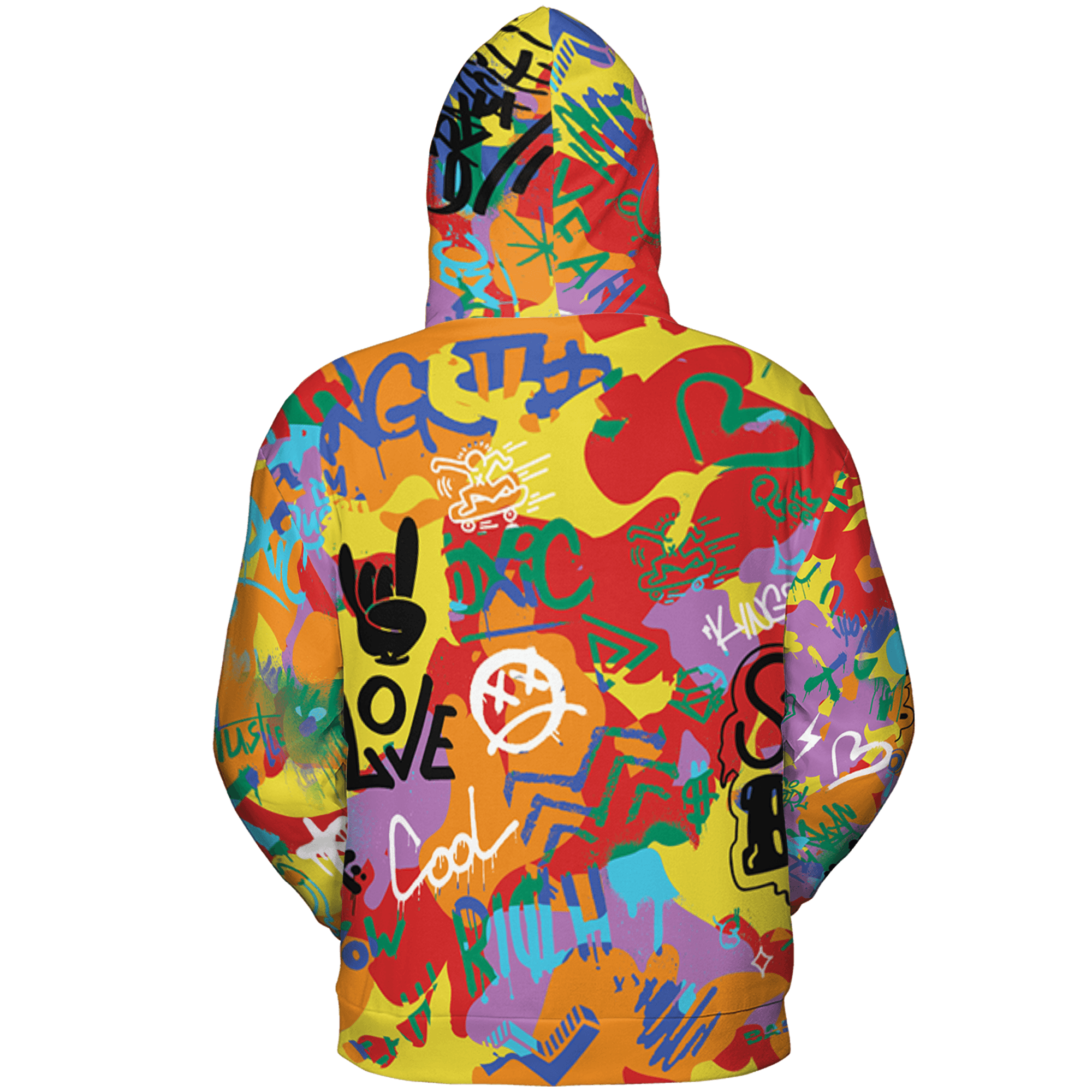 Mid GS Six Championships 1s Hoodie Match Graffiti King 3D All-Over Print Doodle Style - NastyJamz
