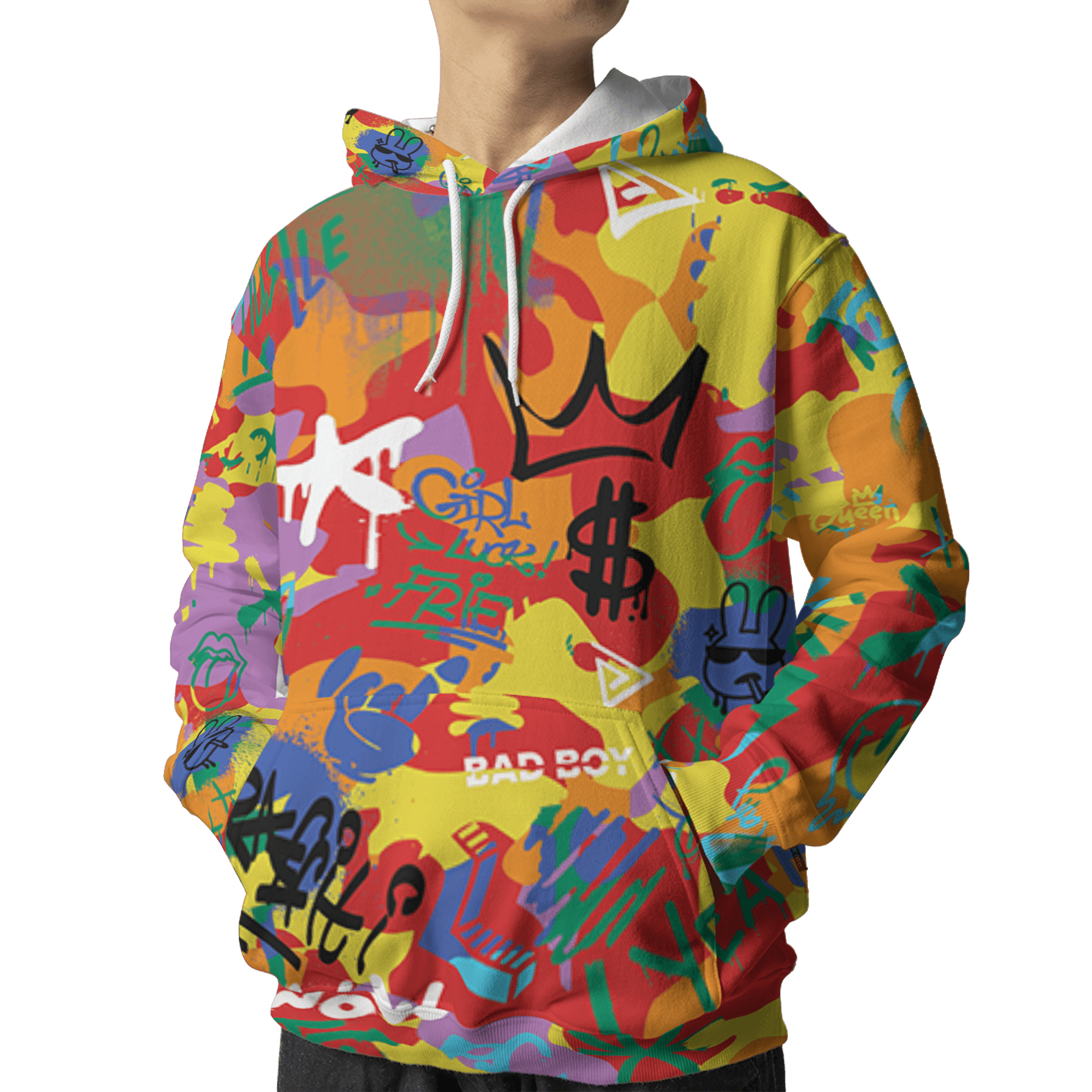 Mid GS Six Championships 1s Hoodie Match Graffiti King 3D All-Over Print Doodle Style - NastyJamz
