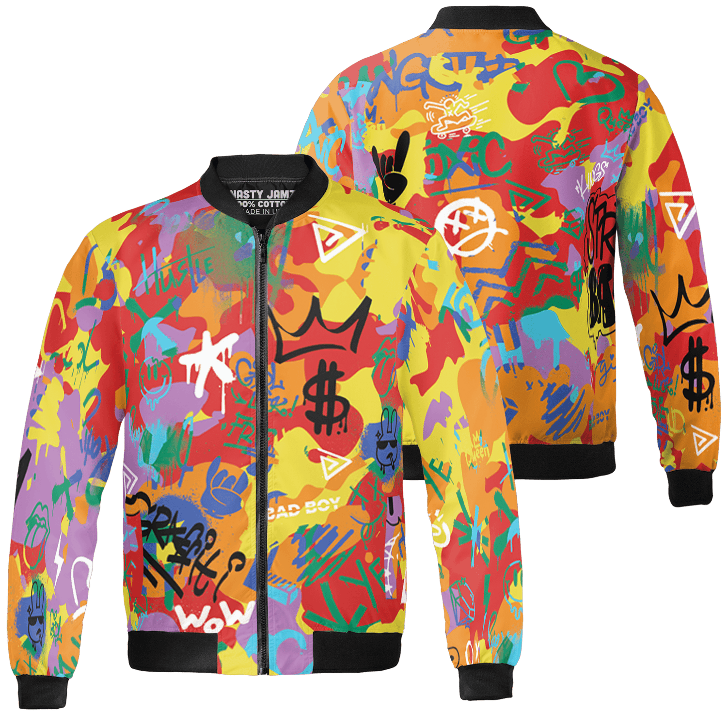 Mid GS Six Championships 1s Jacket Match Graffiti King 3D All-Over Print Doodle Style - NastyJamz