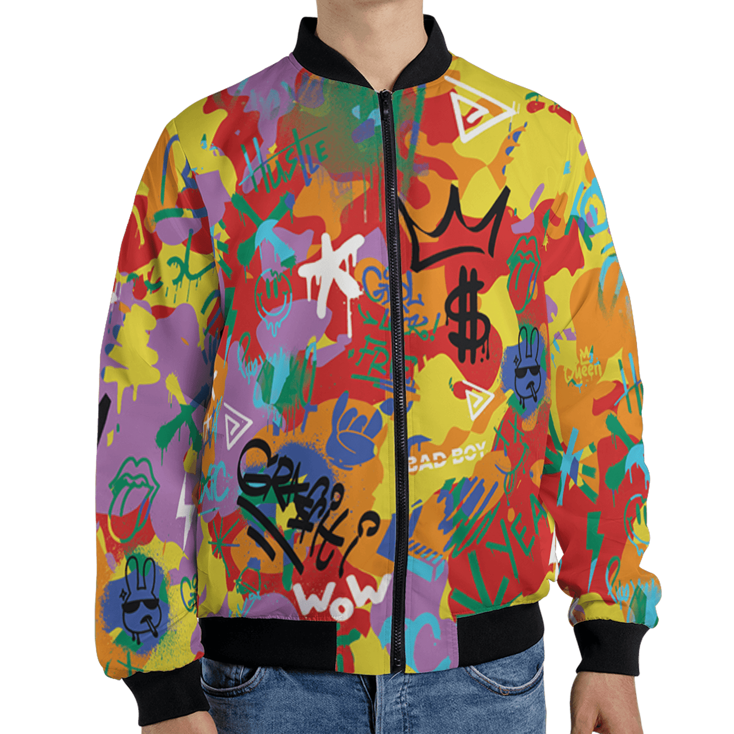 Mid GS Six Championships 1s Jacket Match Graffiti King 3D All-Over Print Doodle Style - NastyJamz