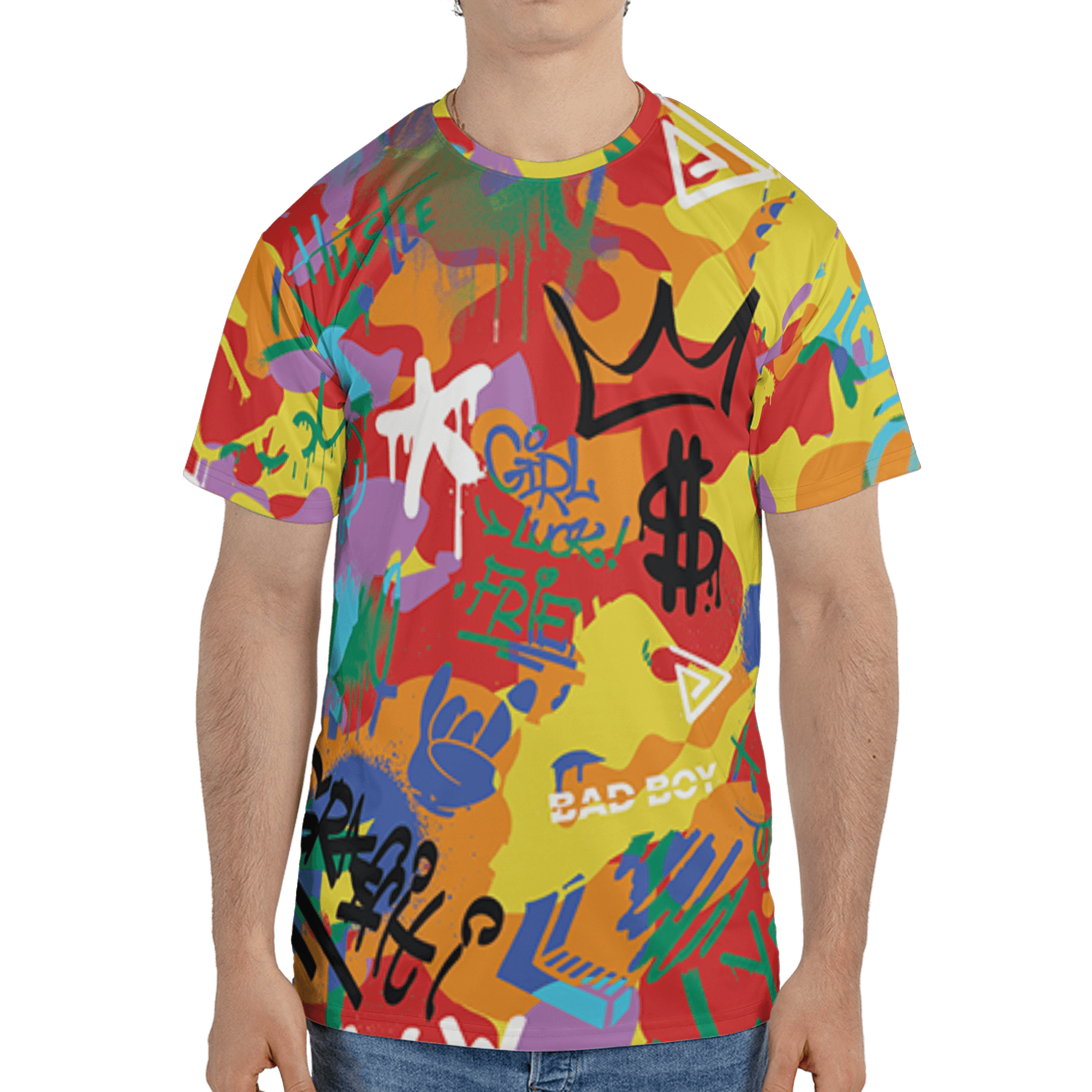 Mid GS Six Championships 1s T Shirt Match Graffiti King 3D All-Over Print Doodle Style - NastyJamz