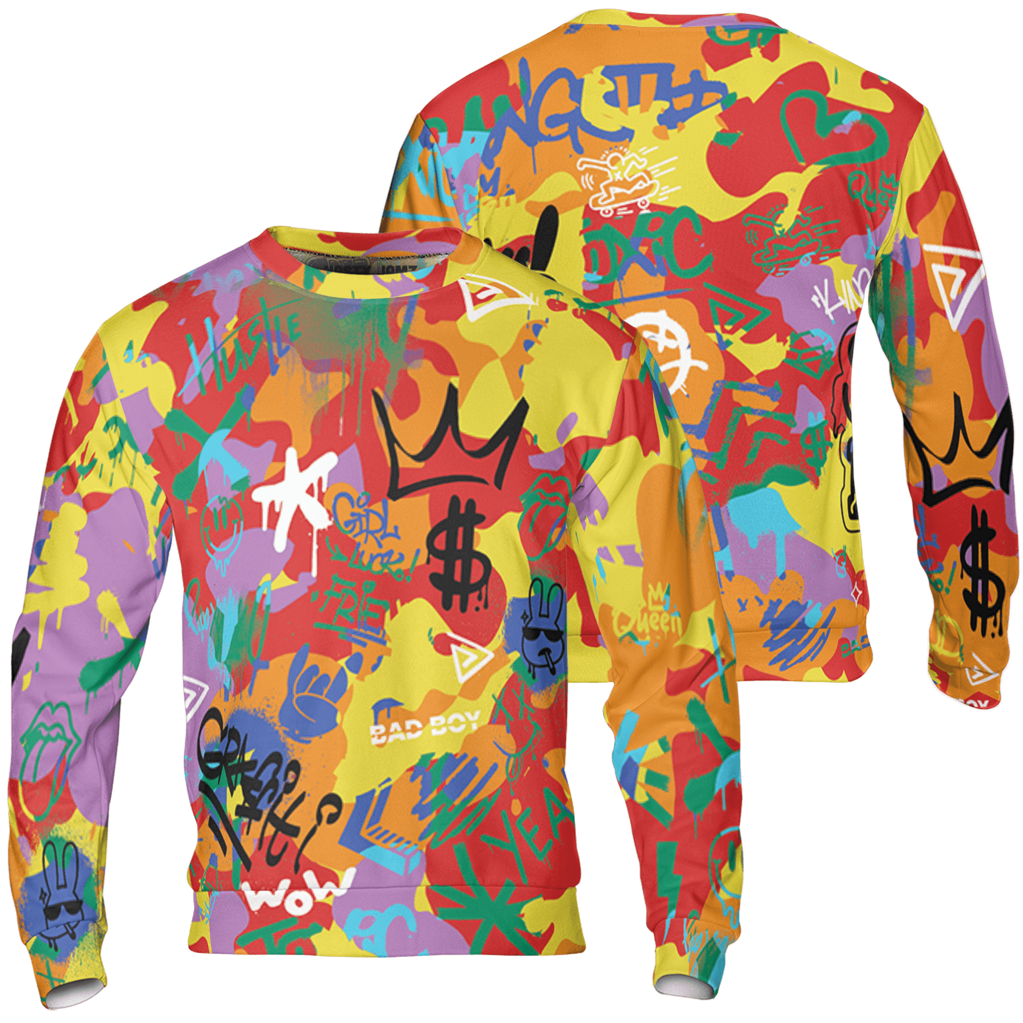 Mid GS Six Championships 1s Sweatshirt Match Graffiti King 3D All-Over Print Doodle Style - NastyJamz