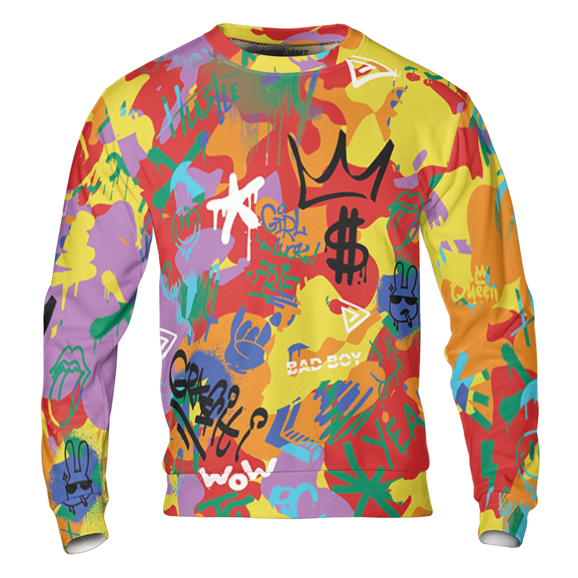 Mid GS Six Championships 1s Sweatshirt Match Graffiti King 3D All-Over Print Doodle Style - NastyJamz