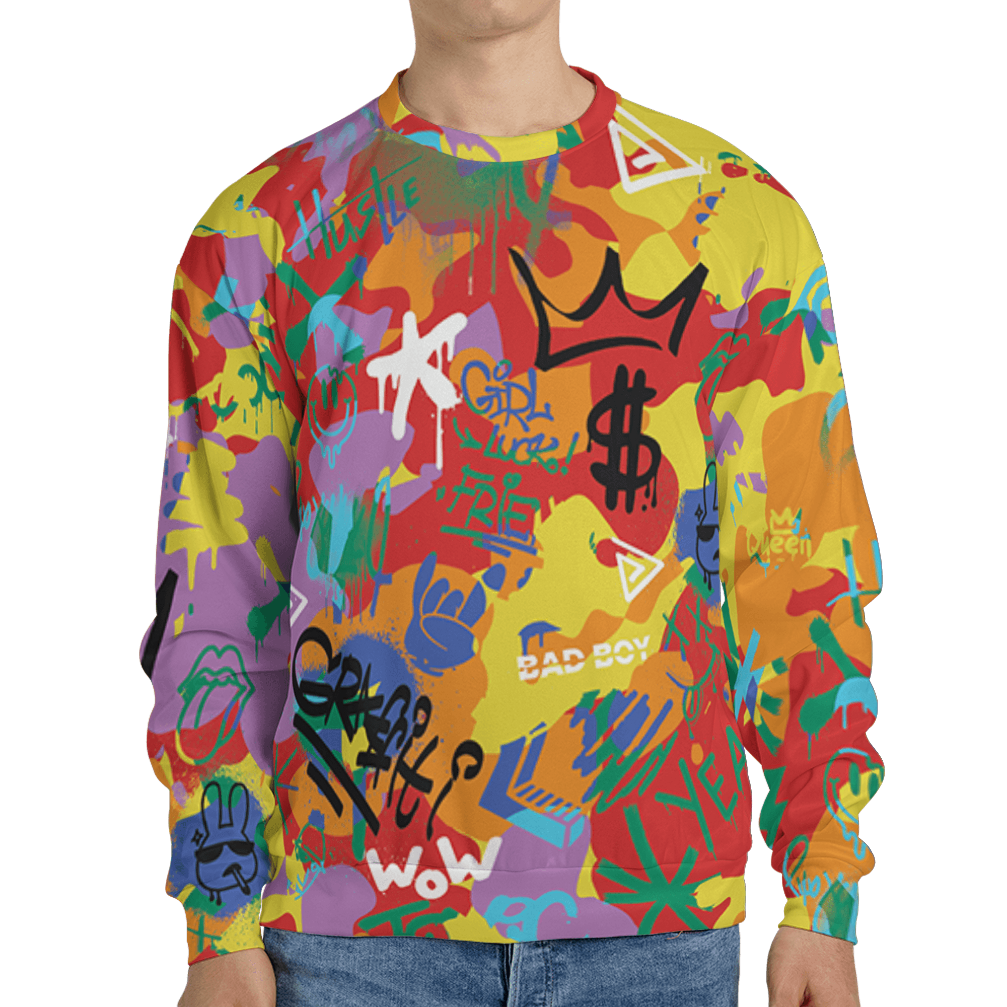 Mid GS Six Championships 1s Sweatshirt Match Graffiti King 3D All-Over Print Doodle Style - NastyJamz
