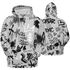 Retro High OG Black White 1s Hoodie Match Graffiti King 3D All-Over Print Doodle Style - NastyJamz