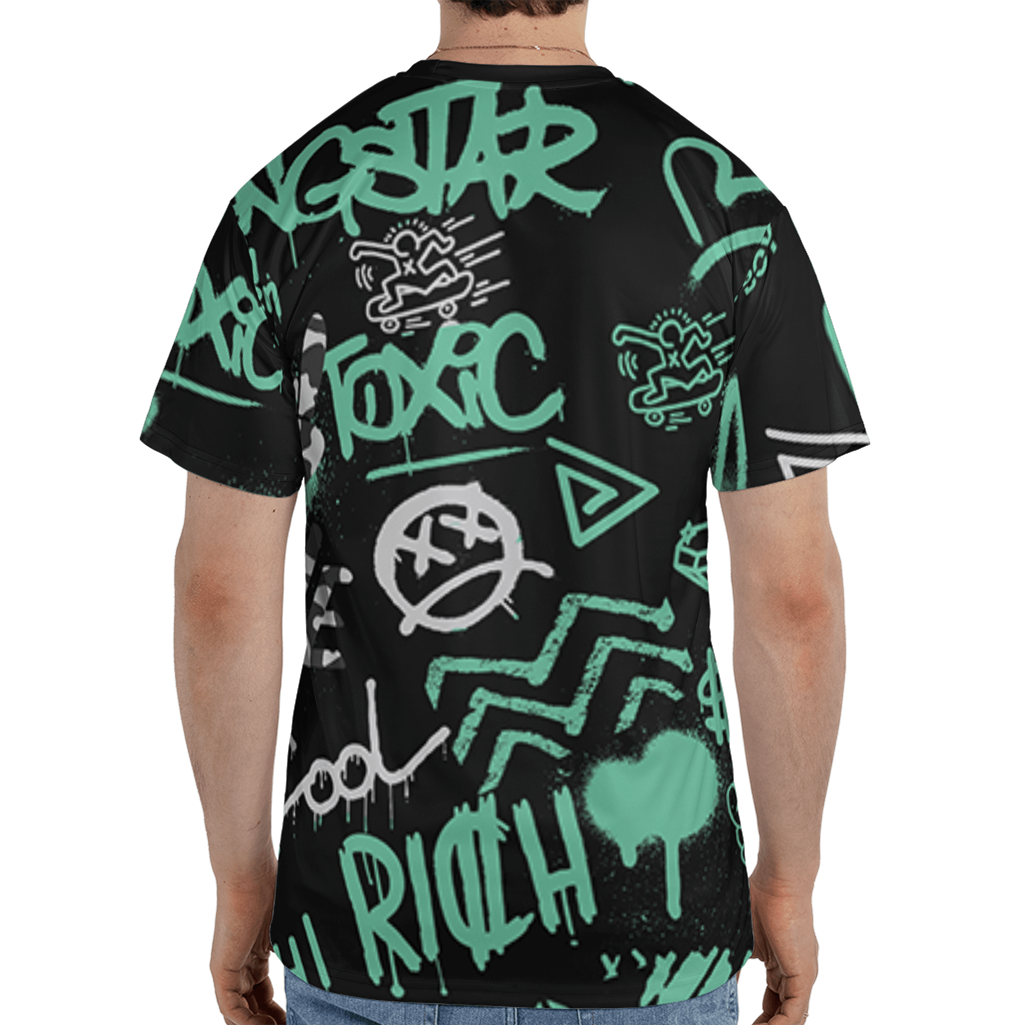Green Glow 3s T Shirt Match Graffiti King 3D All-Over Print Doodle Style - NastyJamz