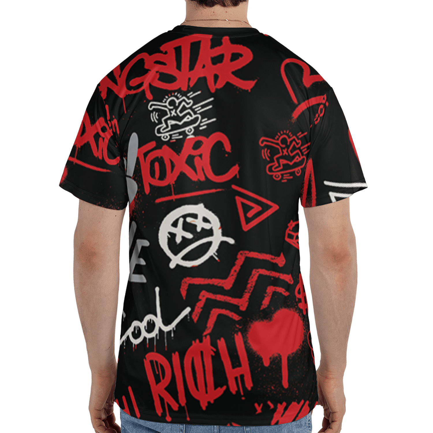 Bred Reimagined 4s T Shirt Match Graffiti King 3D All-Over Print Doodle Style - NastyJamz