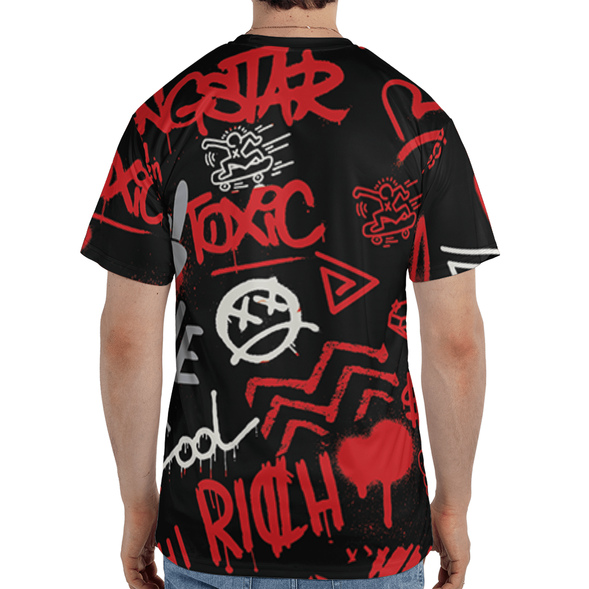 Bred Reimagined 4s T Shirt Match Graffiti King 3D All-Over Print Doodle Style - NastyJamz
