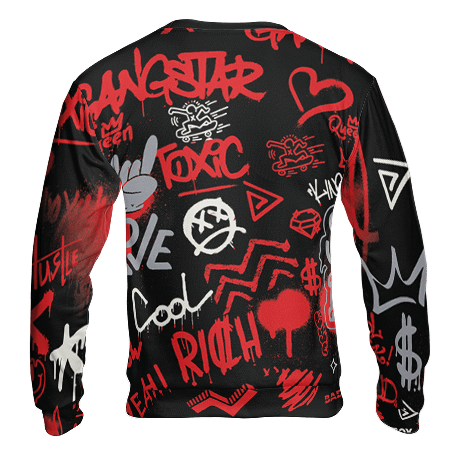 Bred Reimagined 4s Sweatshirt Match Graffiti King 3D All-Over Print Doodle Style - NastyJamz