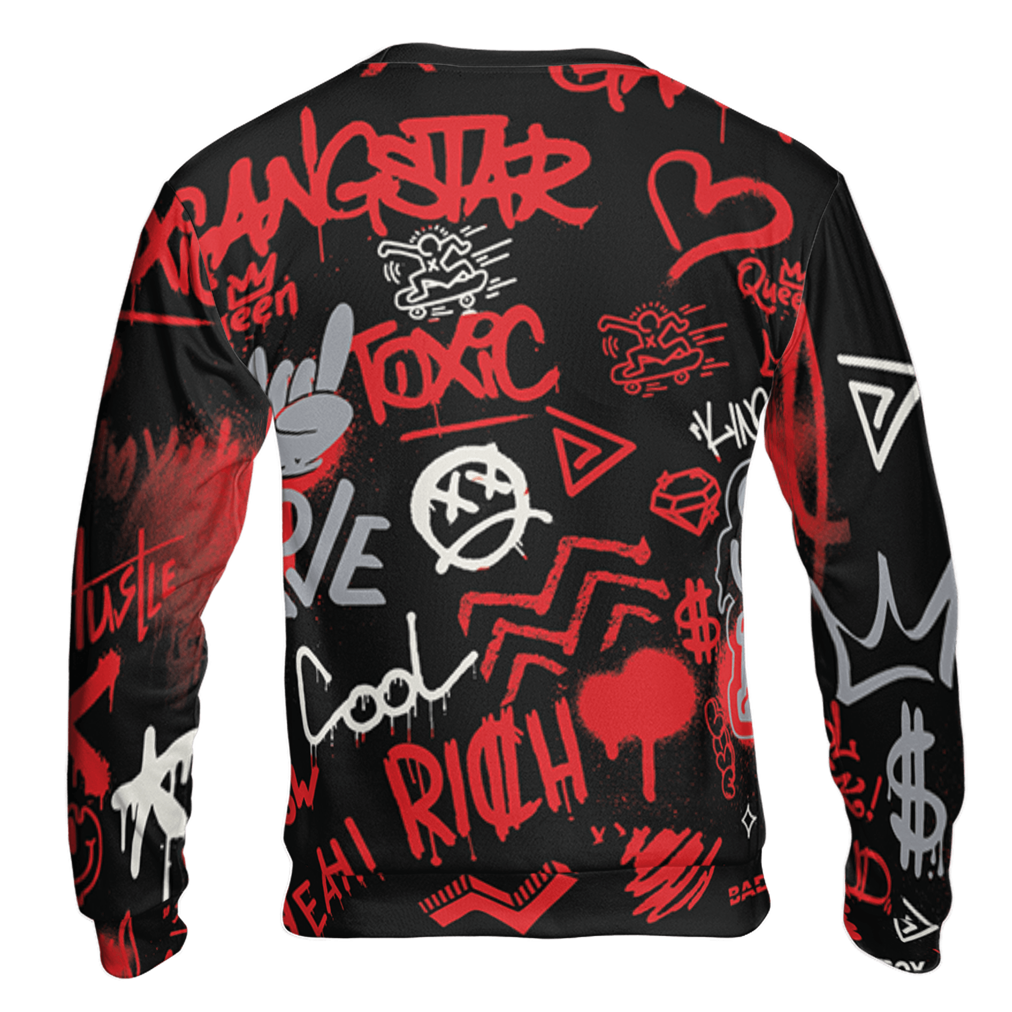 Bred Reimagined 4s Sweatshirt Match Graffiti King 3D All-Over Print Doodle Style - NastyJamz