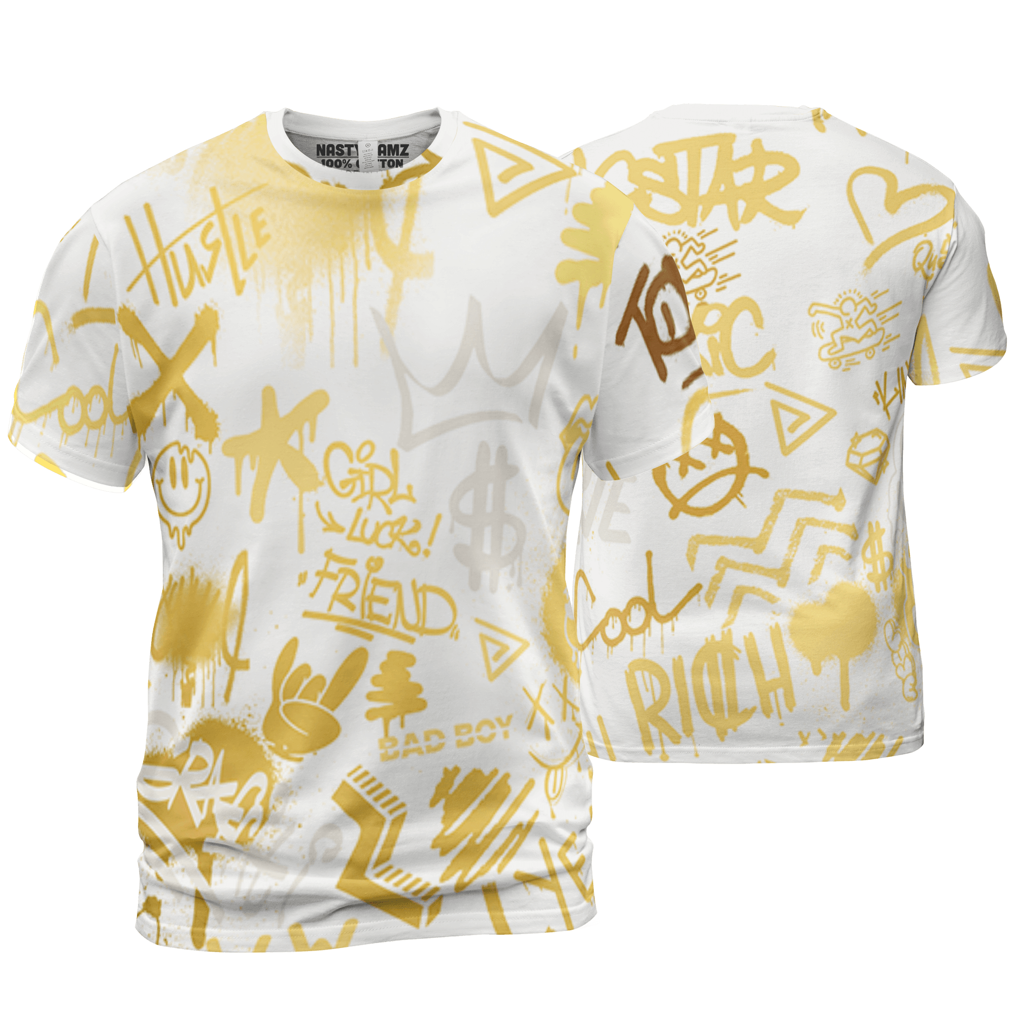 Sail 4s T Shirt Match Graffiti King 3D All-Over Print Doodle Style - NastyJamz