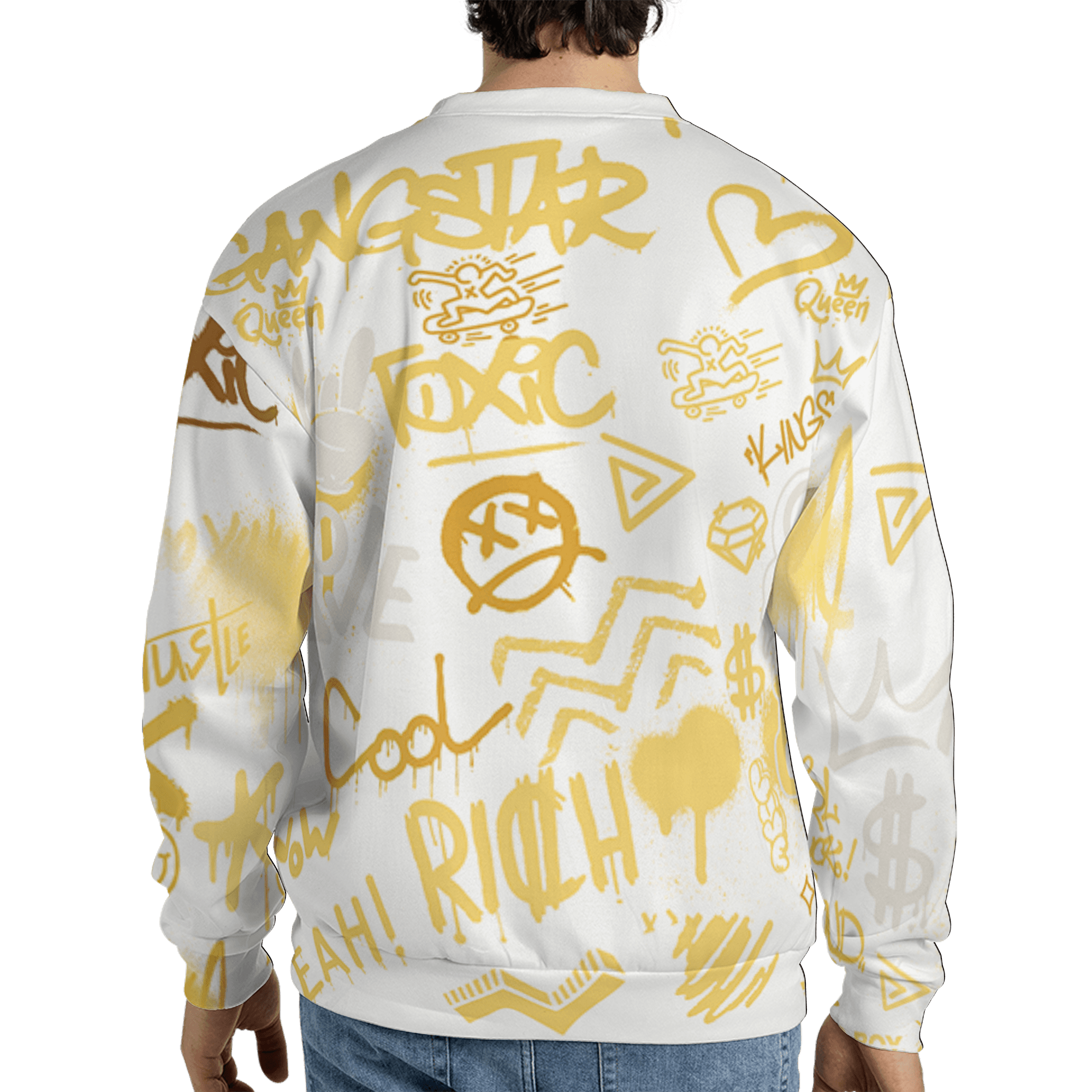 Sail 4s Sweatshirt Match Graffiti King 3D All-Over Print Doodle Style - NastyJamz