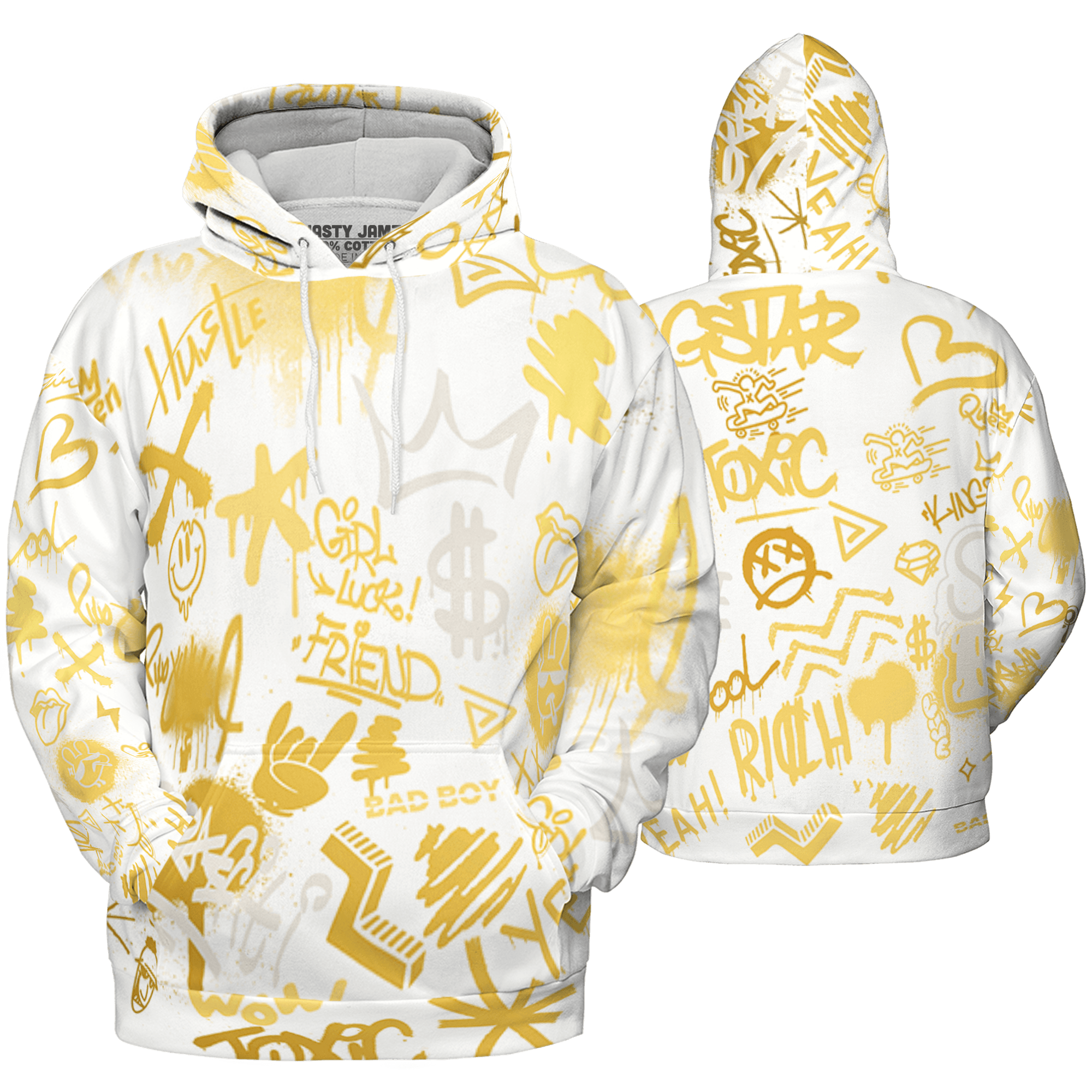Sail 4s Hoodie Match Graffiti King 3D All-Over Print Doodle Style - NastyJamz
