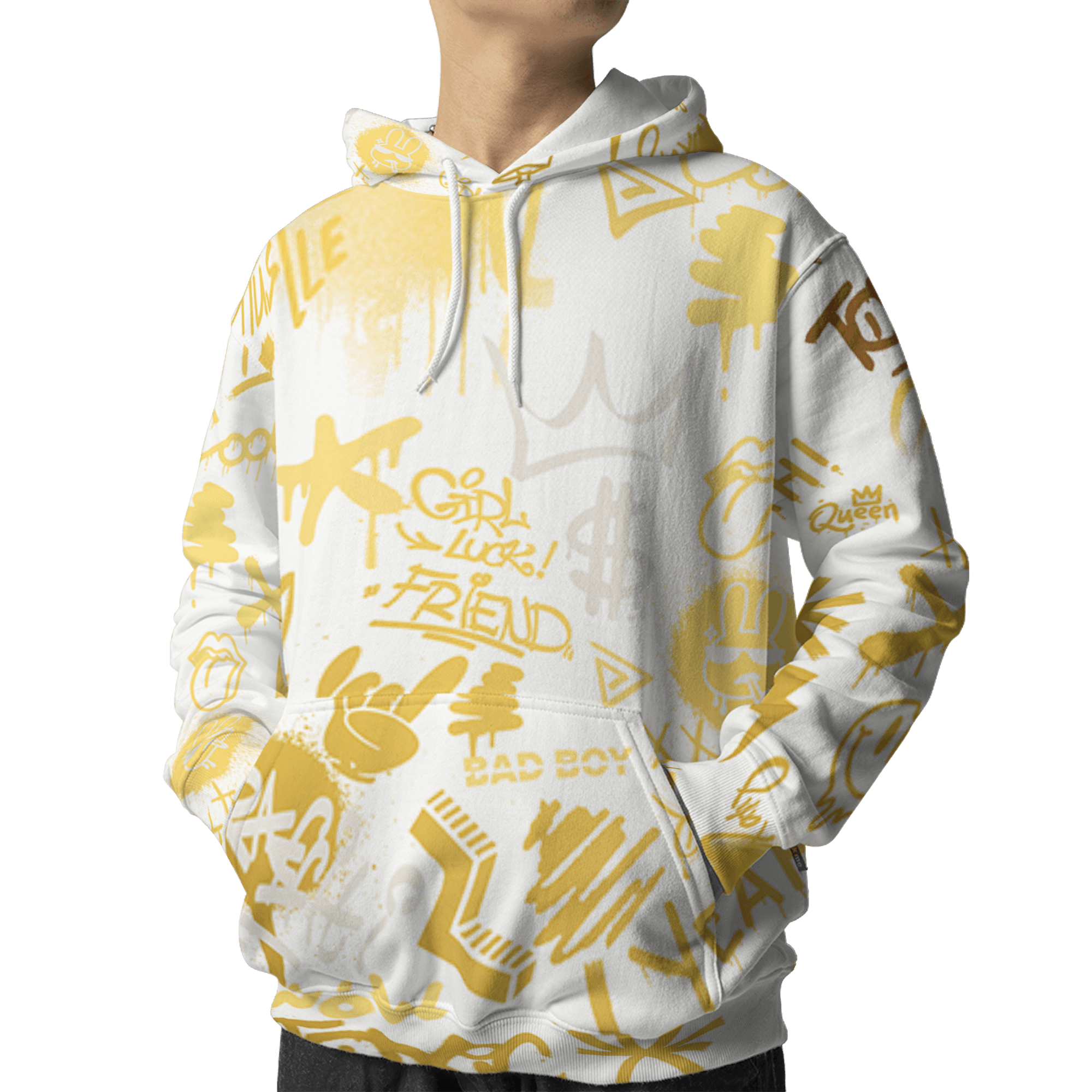 Sail 4s Hoodie Match Graffiti King 3D All-Over Print Doodle Style - NastyJamz