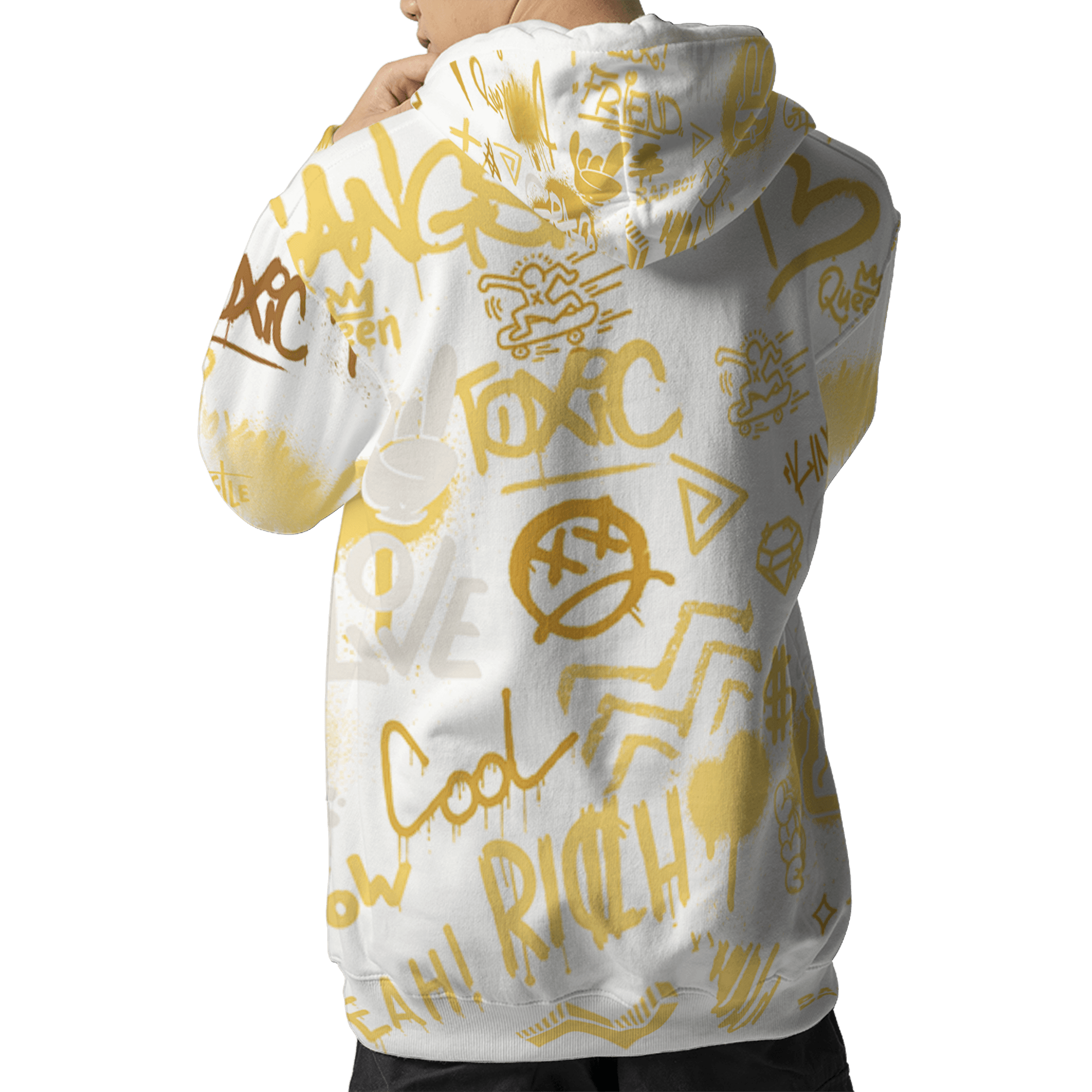Sail 4s Hoodie Match Graffiti King 3D All-Over Print Doodle Style - NastyJamz