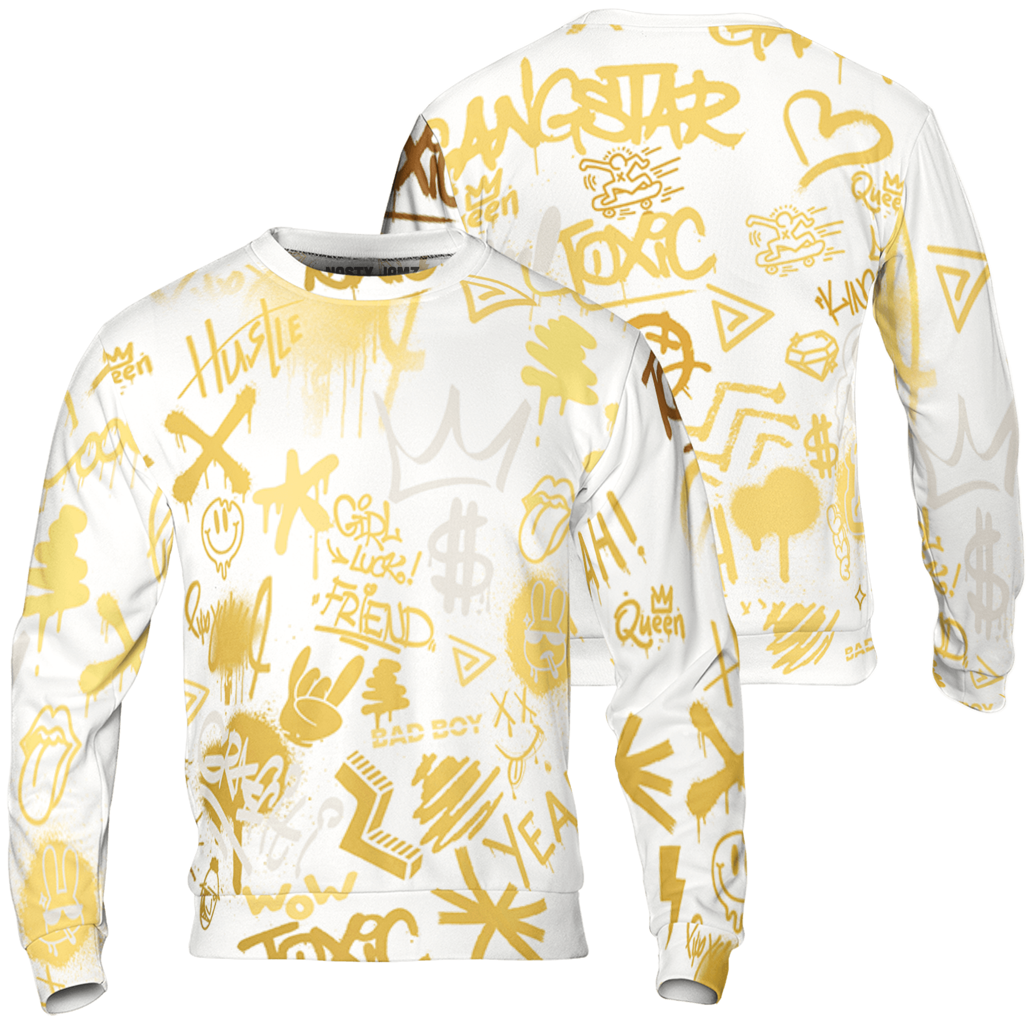 Sail 4s Sweatshirt Match Graffiti King 3D All-Over Print Doodle Style - NastyJamz