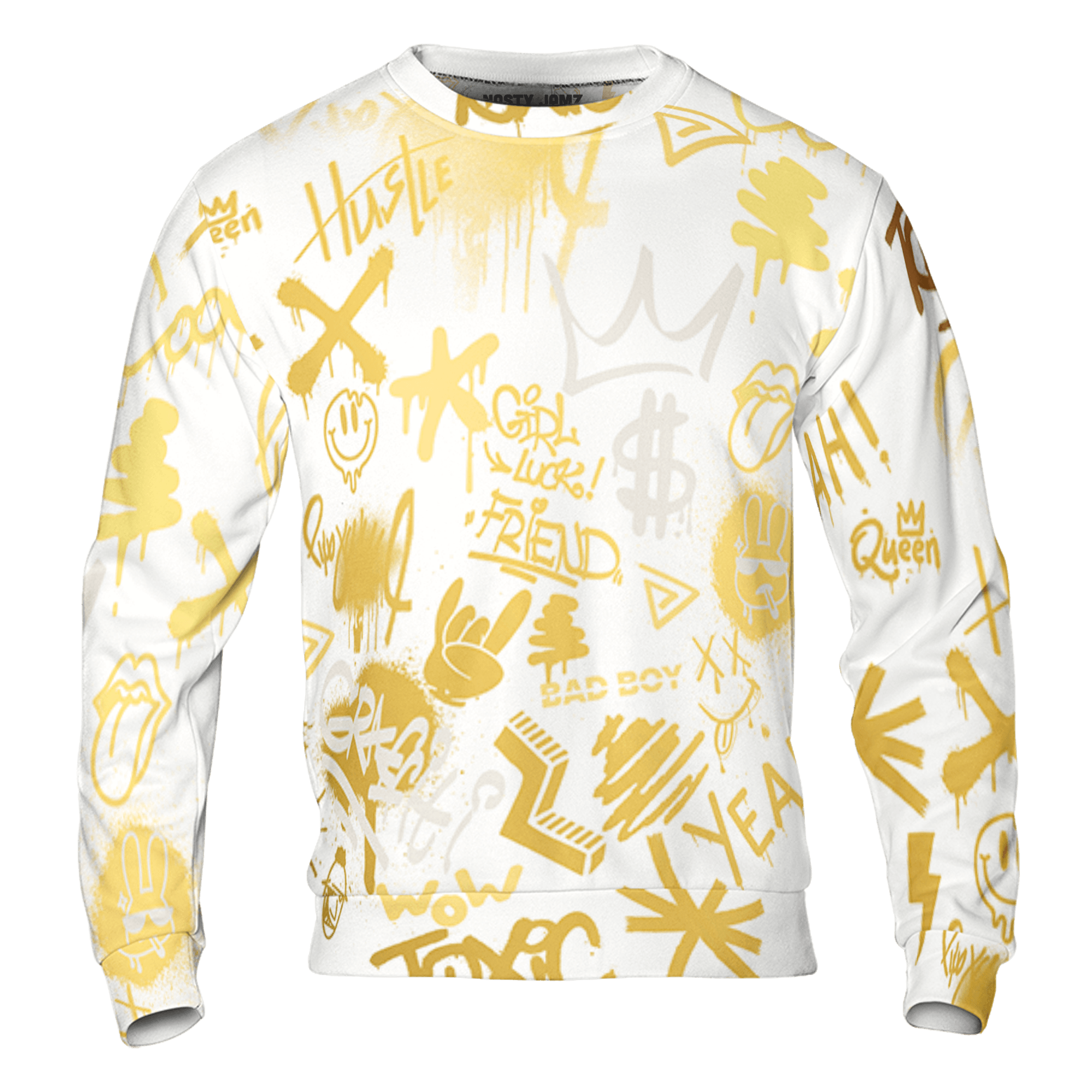 Sail 4s Sweatshirt Match Graffiti King 3D All-Over Print Doodle Style - NastyJamz