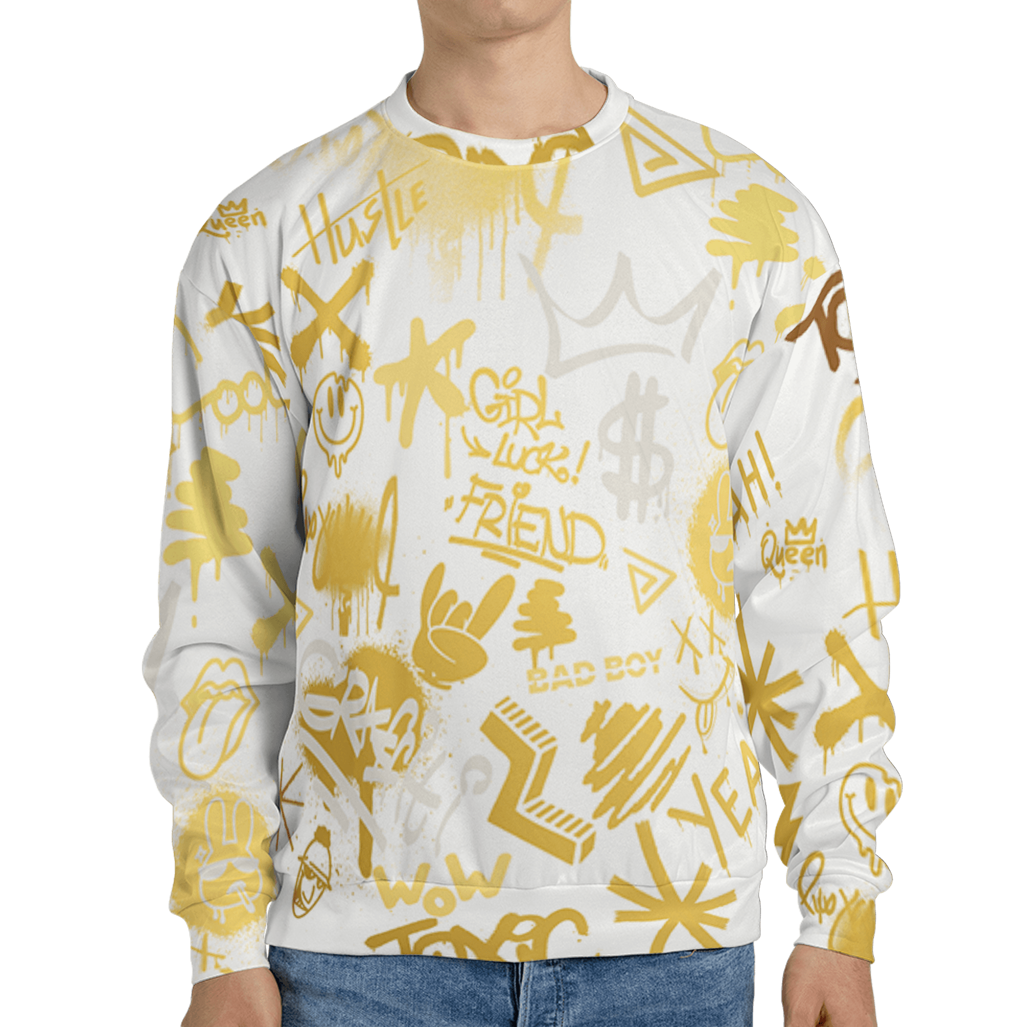 Sail 4s Sweatshirt Match Graffiti King 3D All-Over Print Doodle Style - NastyJamz