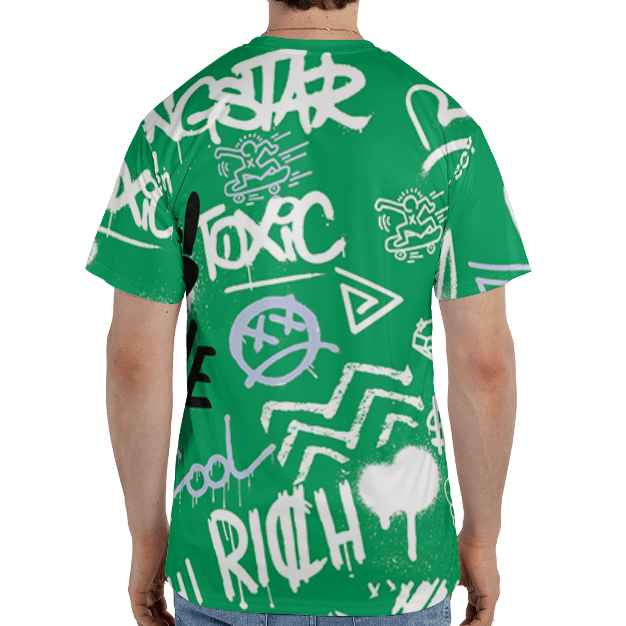 Lucky Green 5s T Shirt Match Graffiti King 3D All-Over Print Doodle Style - NastyJamz