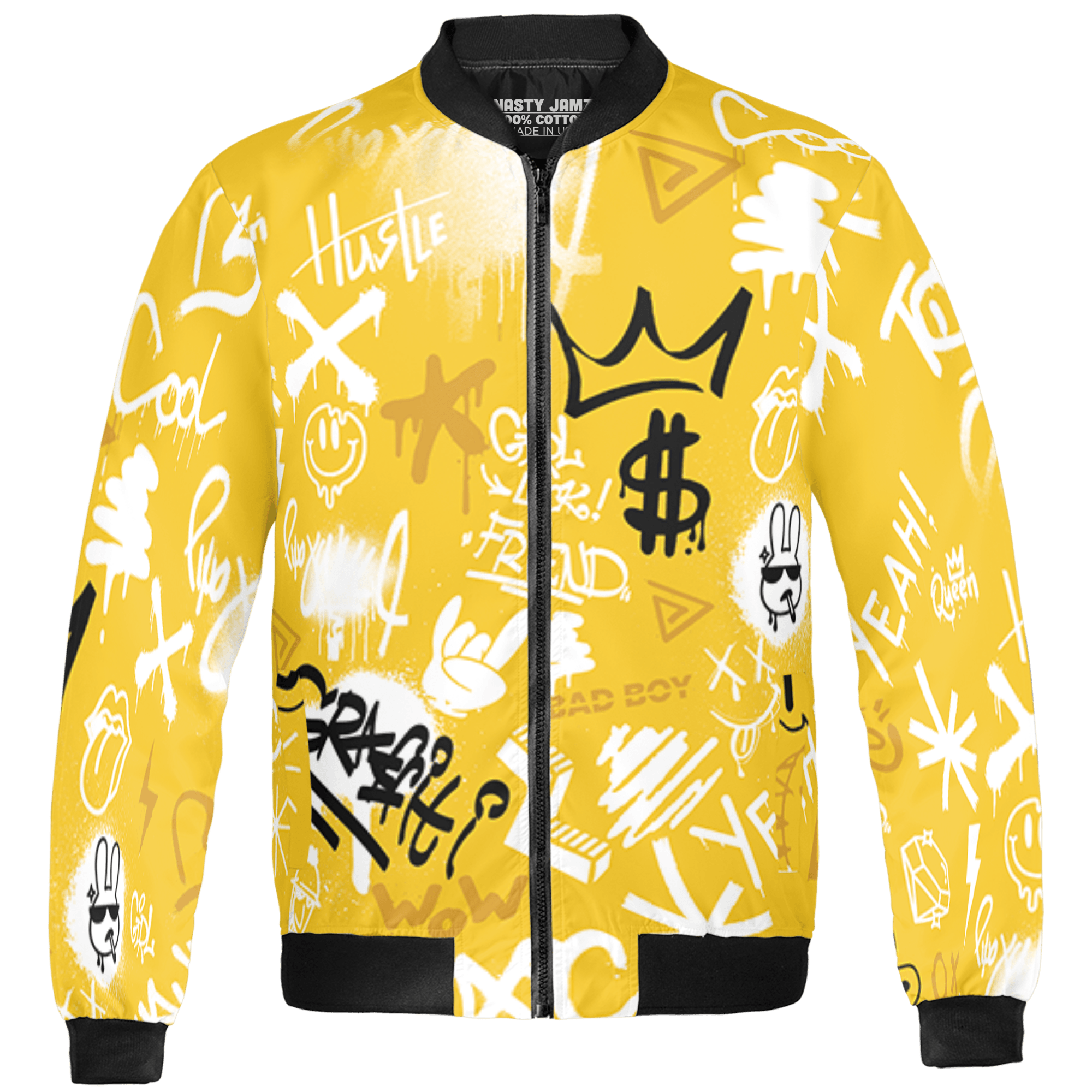 Yellow Ochre 6s Jacket Match Graffiti King 3D All-Over Print Doodle Style - NastyJamz