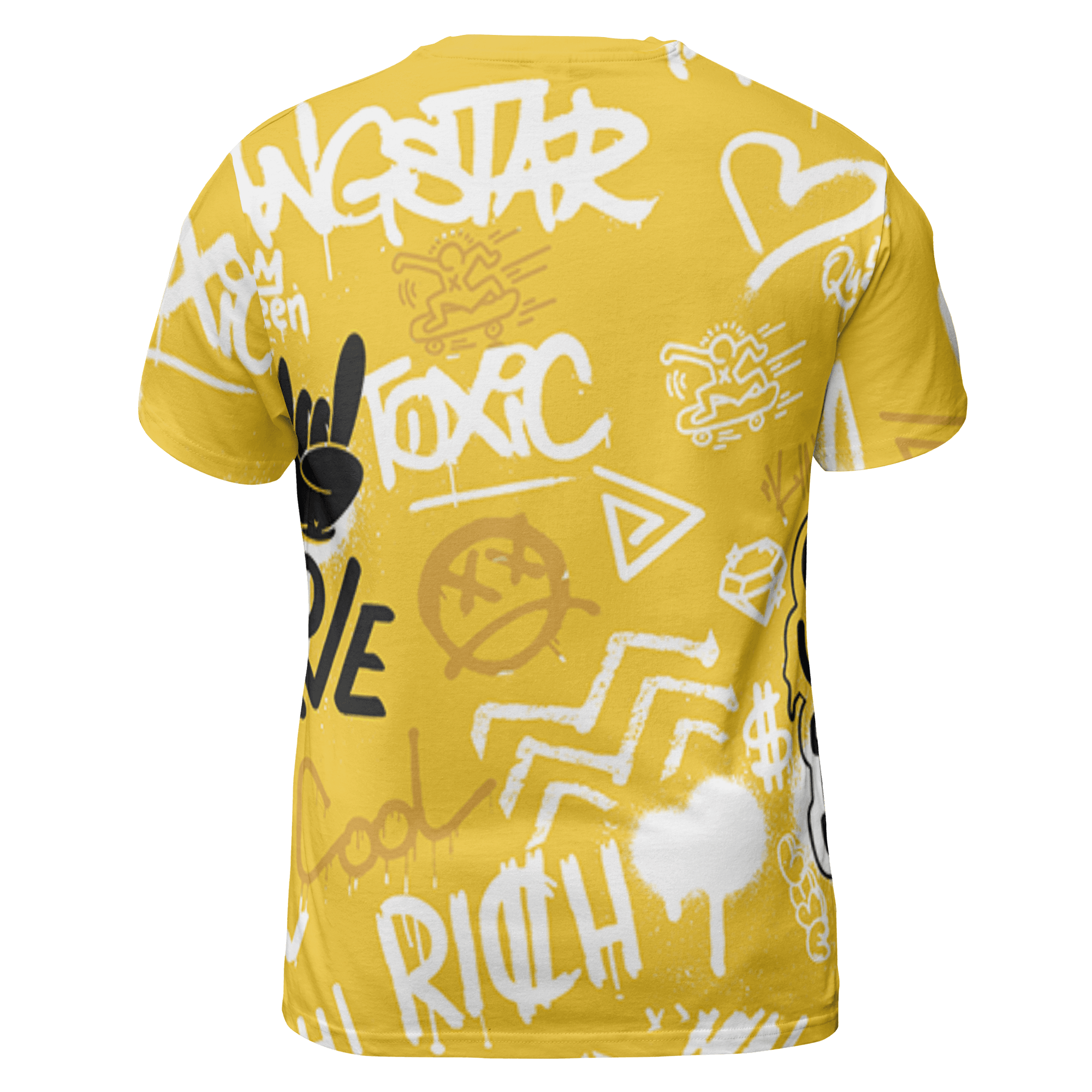Yellow Ochre 6s T Shirt Match Graffiti King 3D All-Over Print Doodle Style - NastyJamz