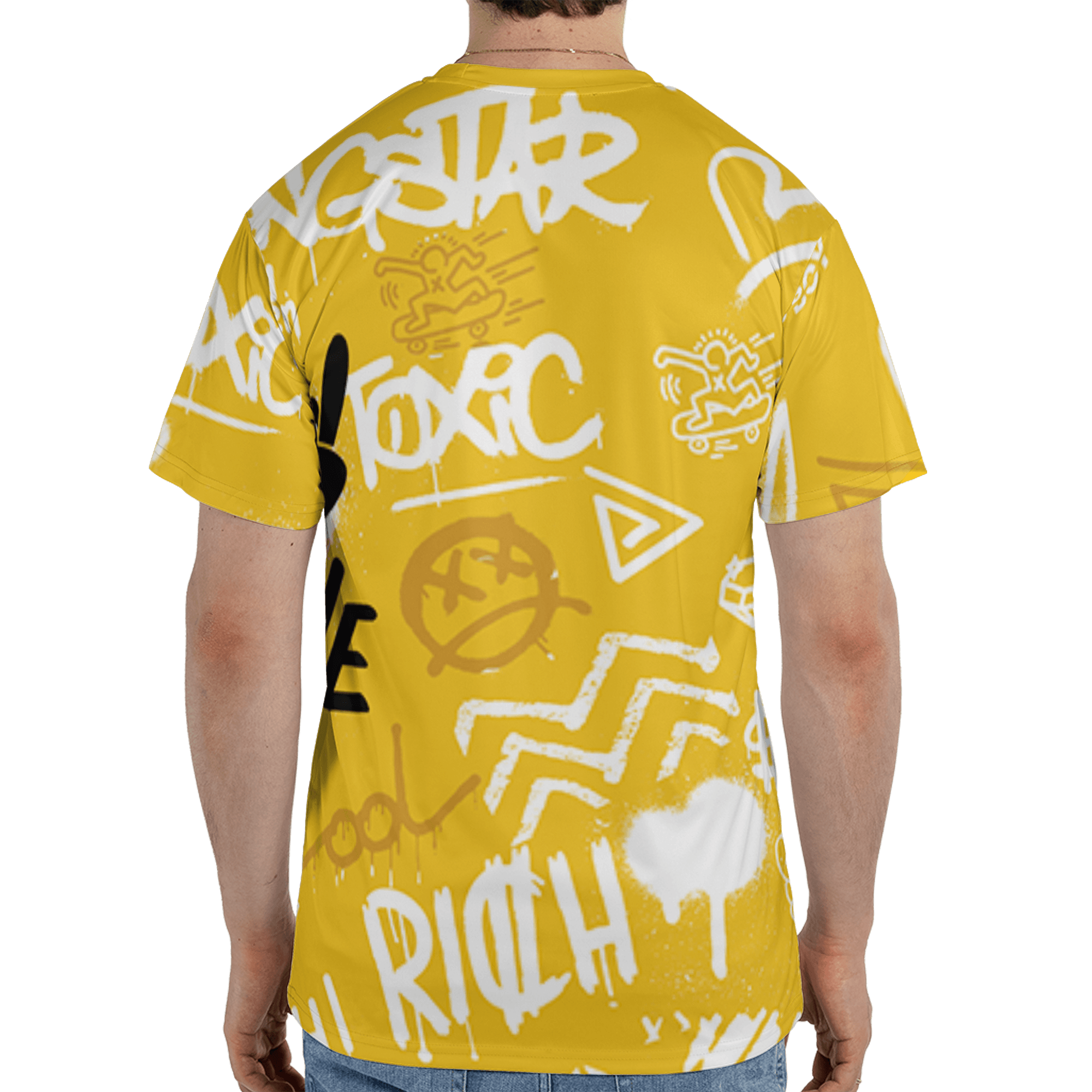 Yellow Ochre 6s T Shirt Match Graffiti King 3D All-Over Print Doodle Style - NastyJamz