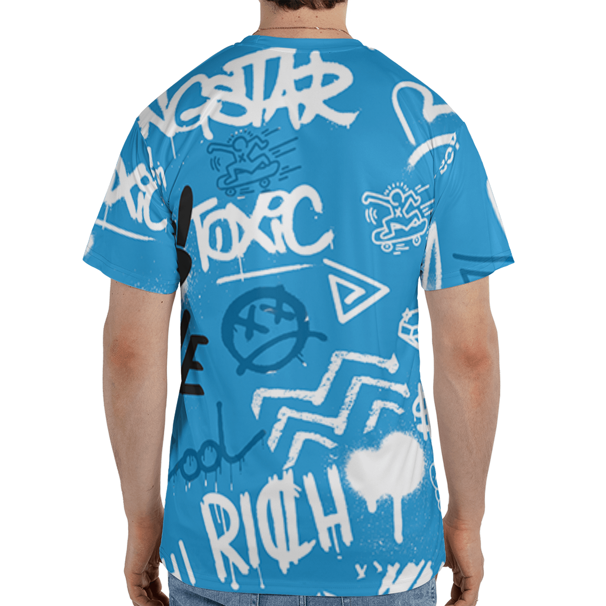 Powder Blue 9s T Shirt Match Graffiti King 3D All-Over Print Doodle Style - NastyJamz