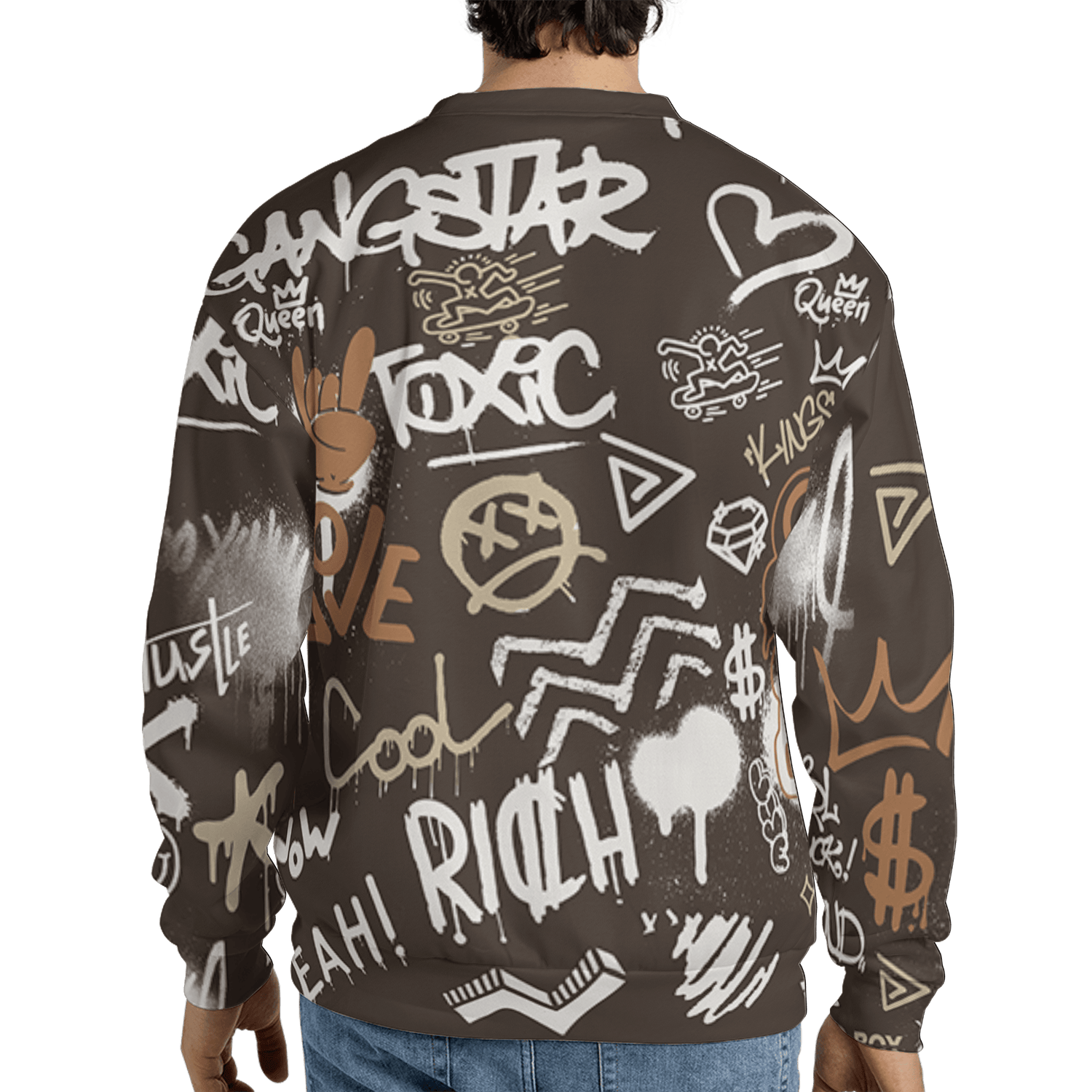 Jumpman Jack Sweatshirt Match Graffiti King 3D All-Over Print Doodle Style - NastyJamz