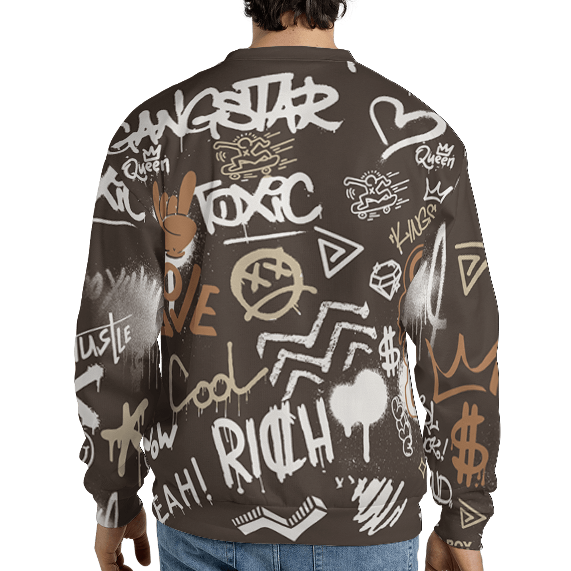 Jumpman Jack Sweatshirt Match Graffiti King 3D All-Over Print Doodle Style - NastyJamz