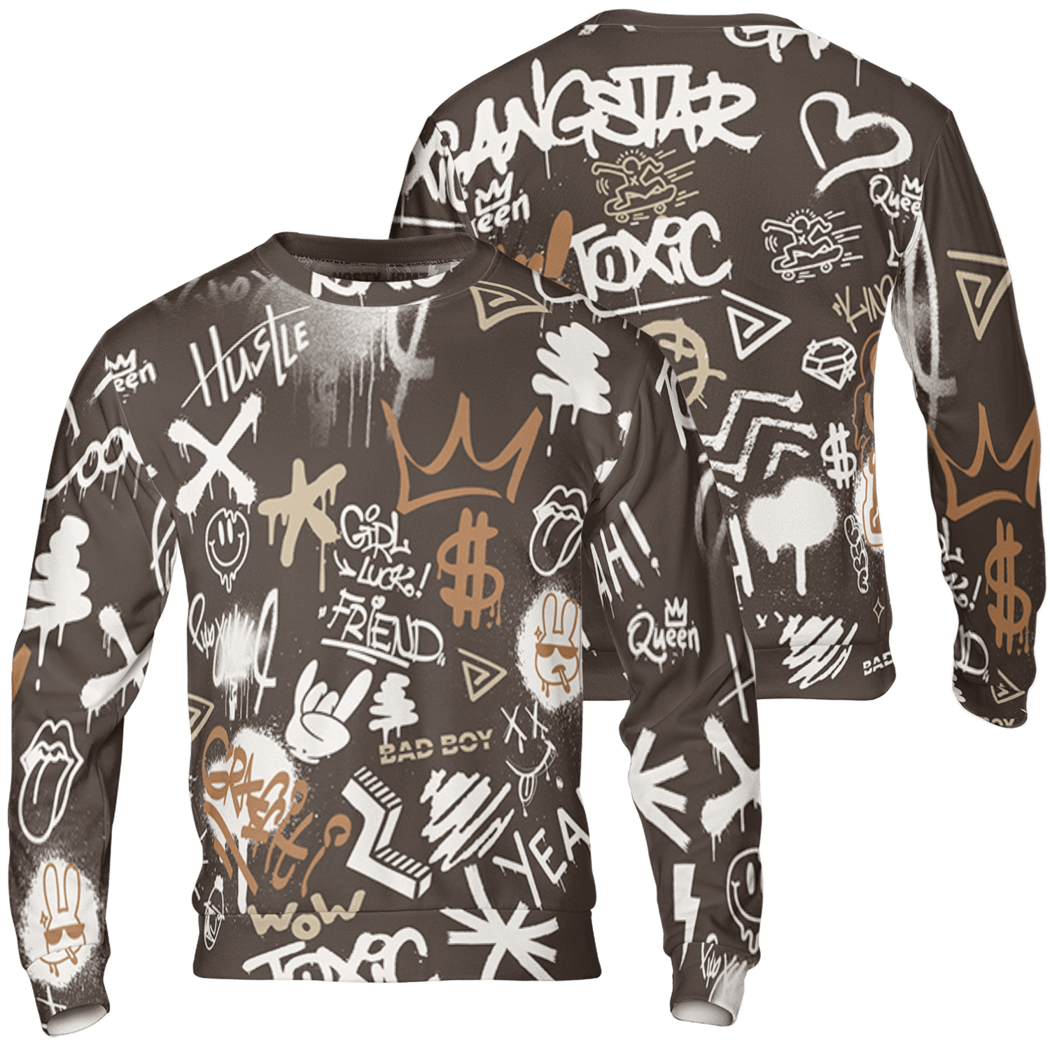 Jumpman Jack Sweatshirt Match Graffiti King 3D All-Over Print Doodle Style - NastyJamz