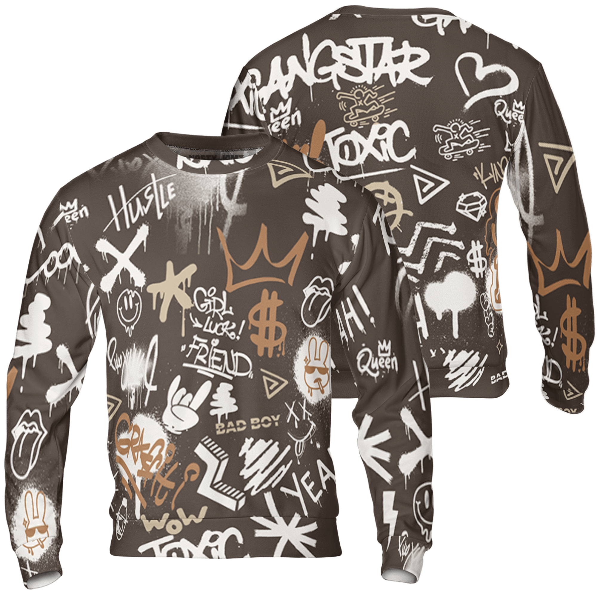 Jumpman Jack Sweatshirt Match Graffiti King 3D All-Over Print Doodle Style - NastyJamz